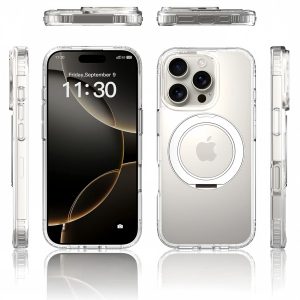 SendaFit Clear 360° Stand Case for iPhone 16 Pro