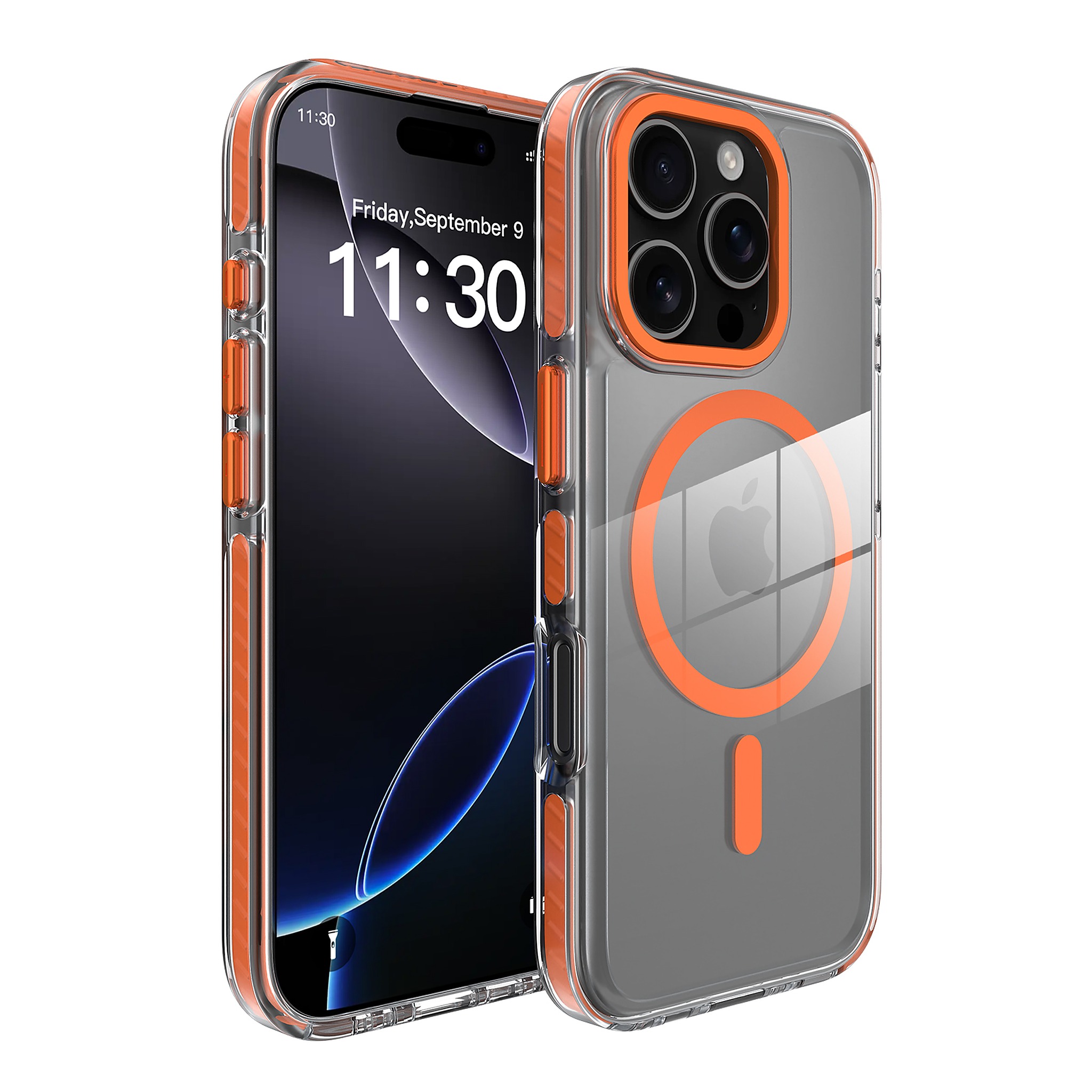 SendaFit Iridescent Two-Tone MagSafe Case for iPhone 16 Pro - Orange