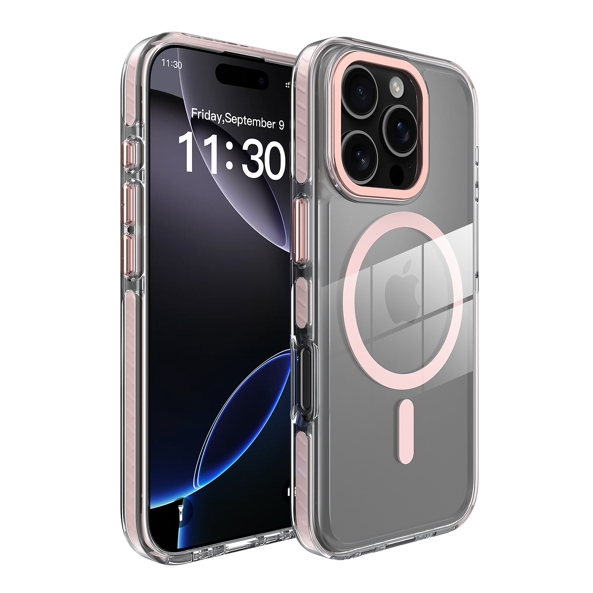 SendaFit Iridescent Two-Tone MagSafe Case for iPhone 16 Pro - Light Pink