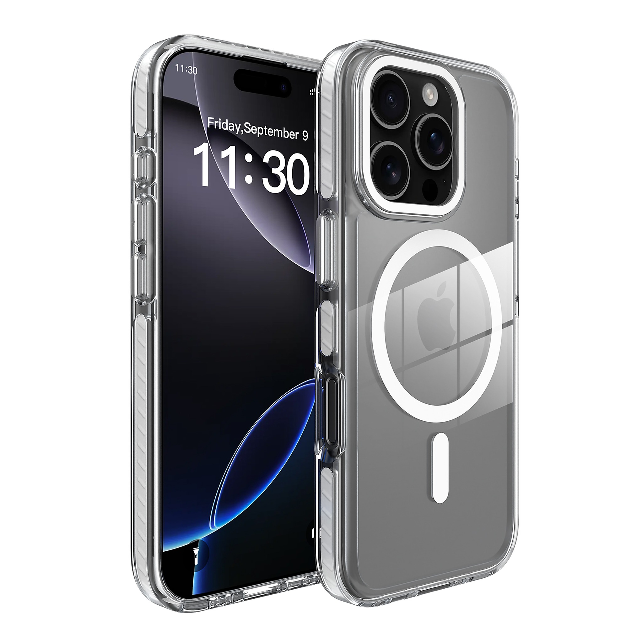 SendaFit Iridescent Two-Tone MagSafe Case for iPhone 16 Pro - White