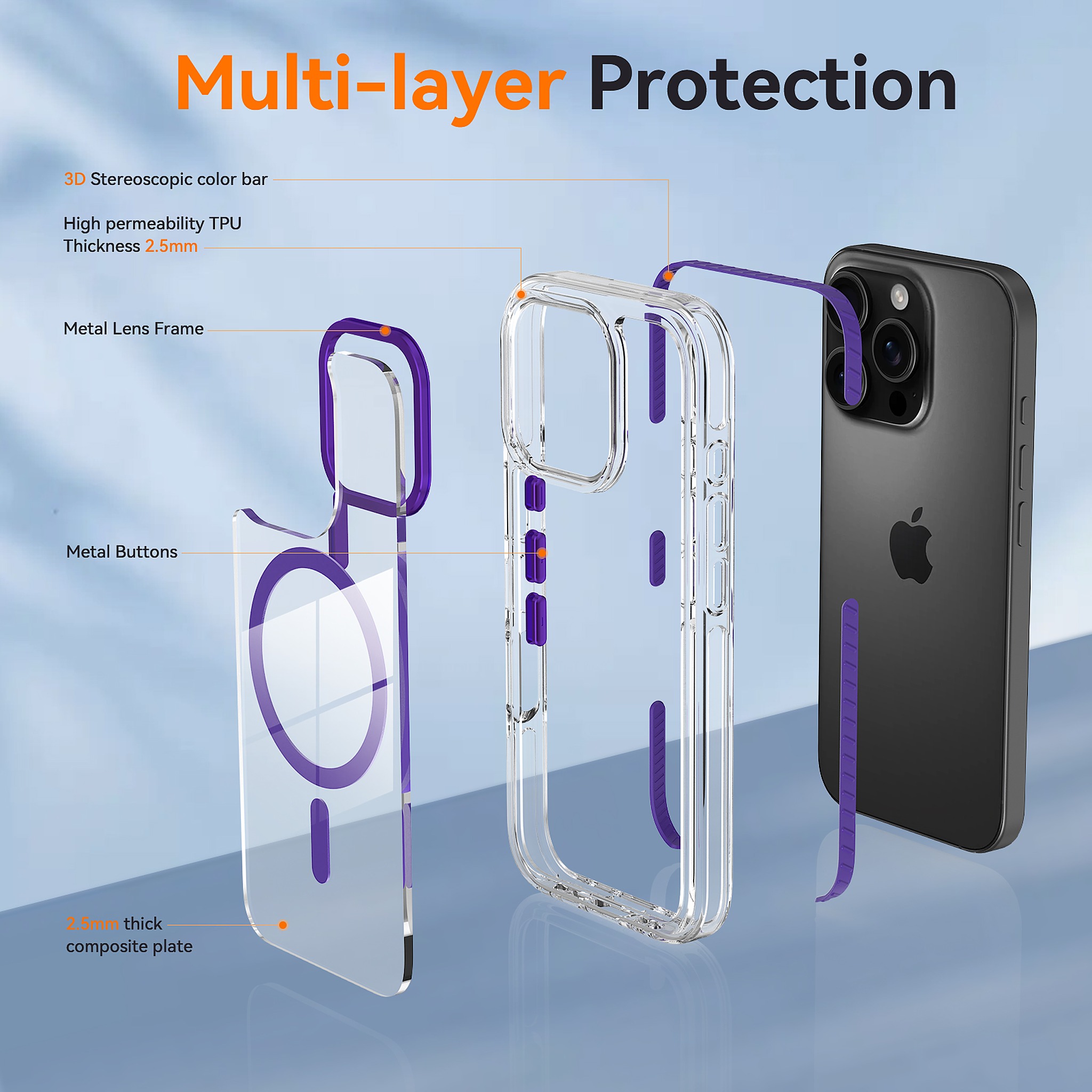SendaFit Iridescent Two-Tone MagSafe Case for iPhone 16 Pro detail 8