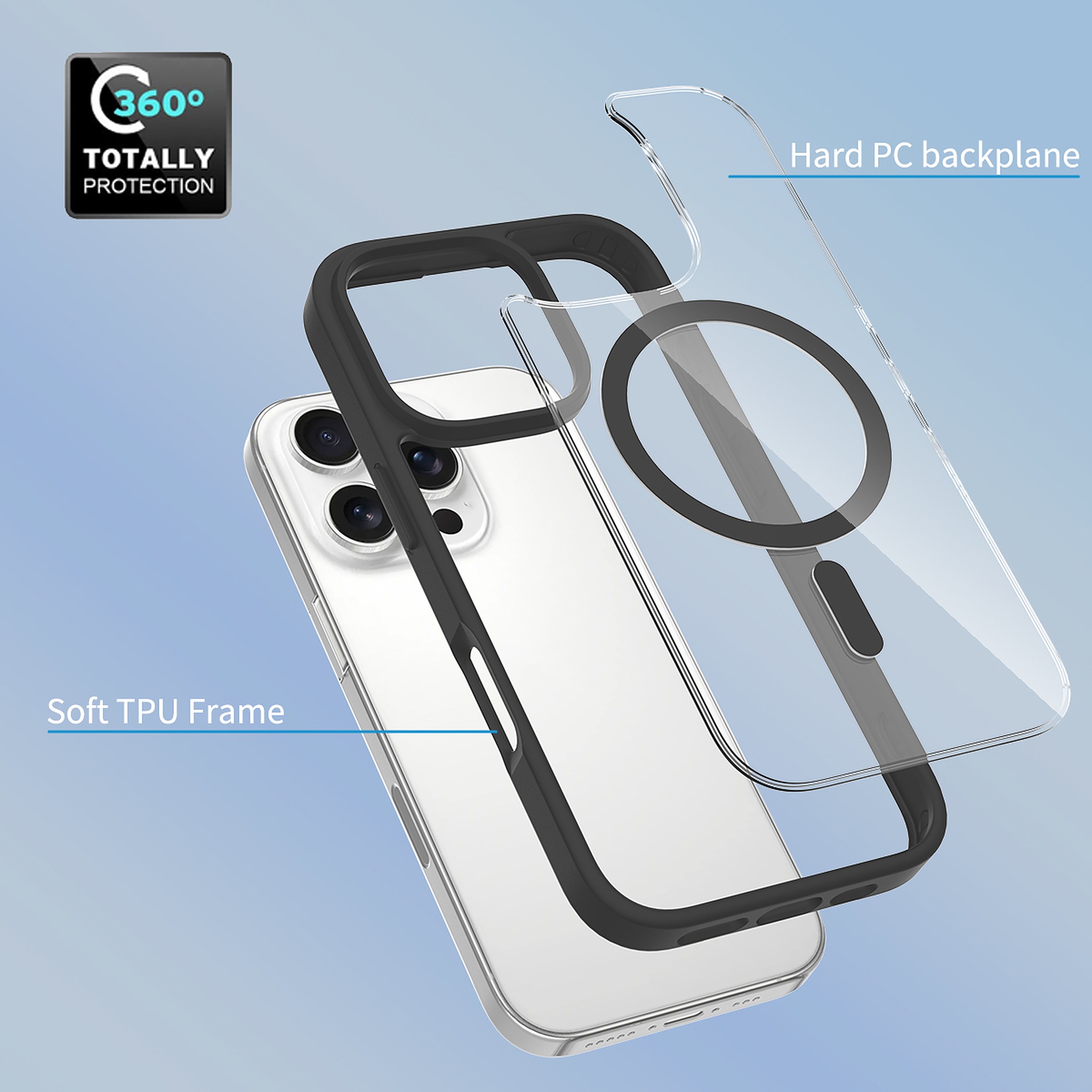 SendaFit Clear Two-in-One MagSafe Case for iPhone 16 Pro detail 3