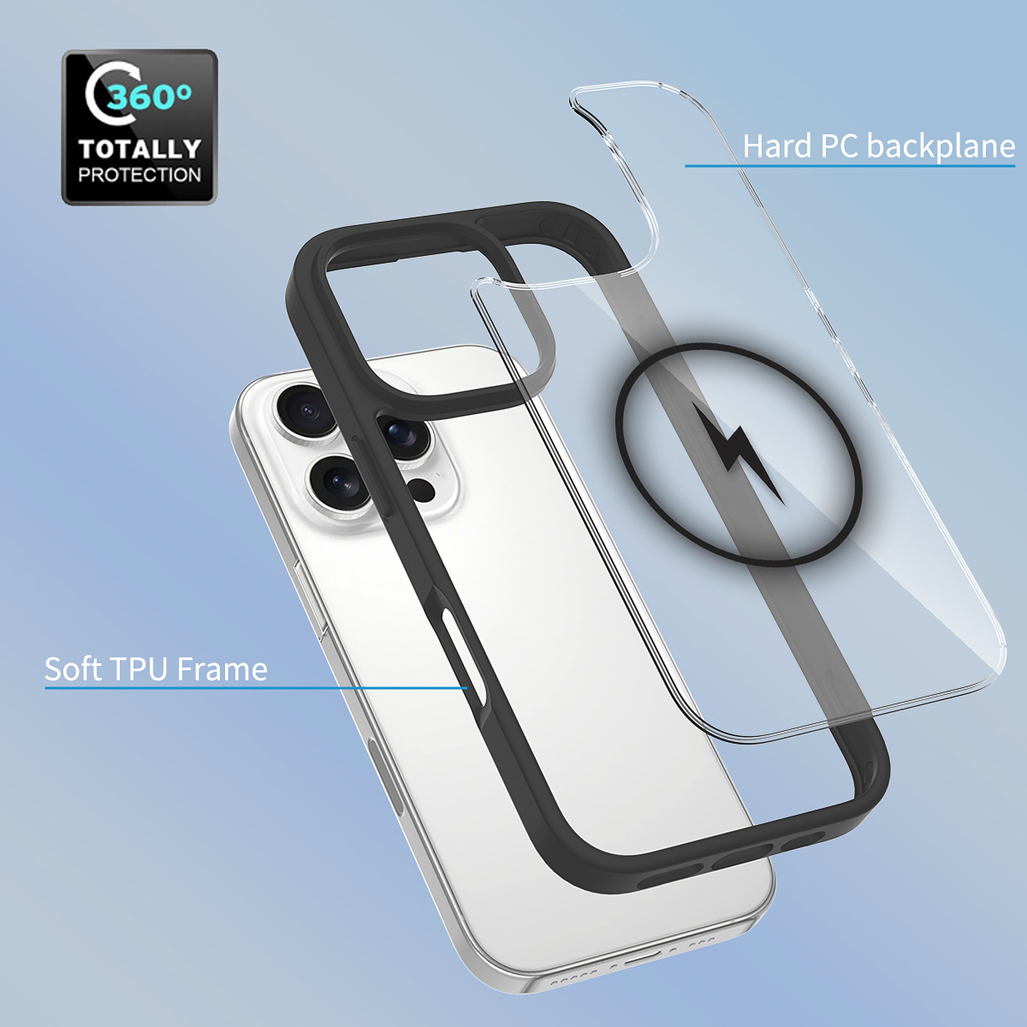 SendaFit Clear Two-in-One MagSafe Case for iPhone 16 Pro detail 7