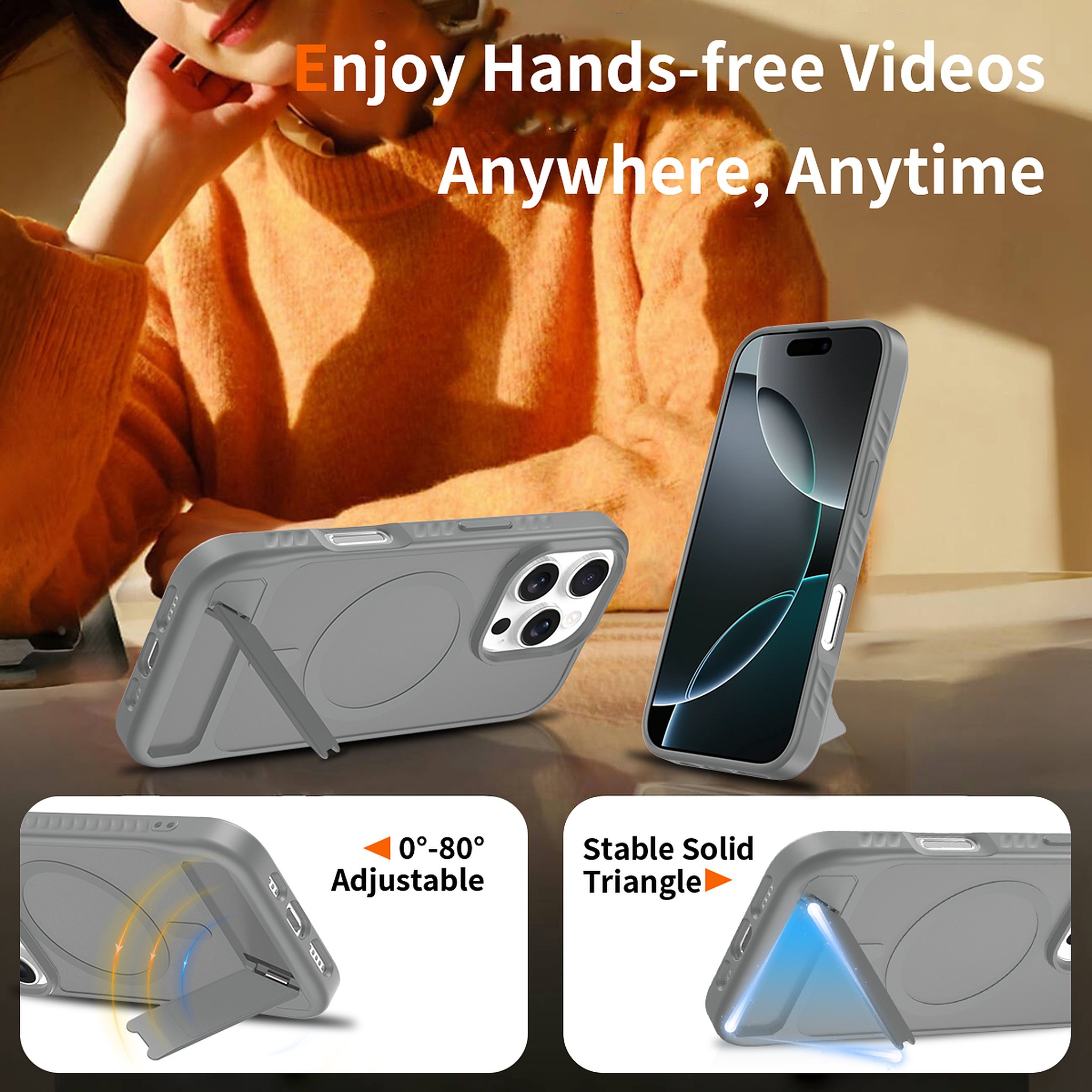 SendaFit Matte 45° Kickstand MagSafe Case for iPhone 16 Pro detail 2