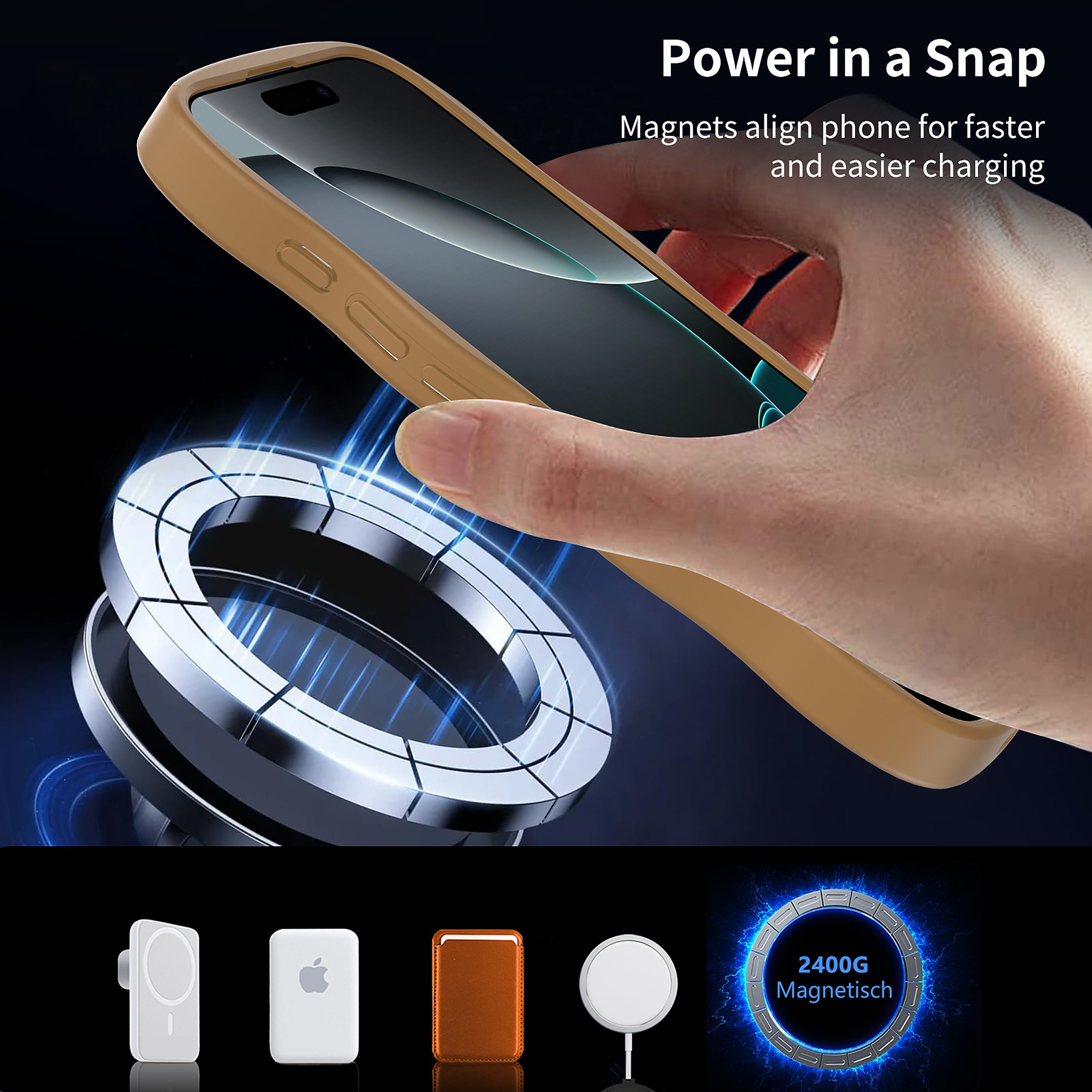 SendaFit Wavy Matte Two-in-One MagSafe Case for iPhone 16 Pro (Orange Accent) detail 1
