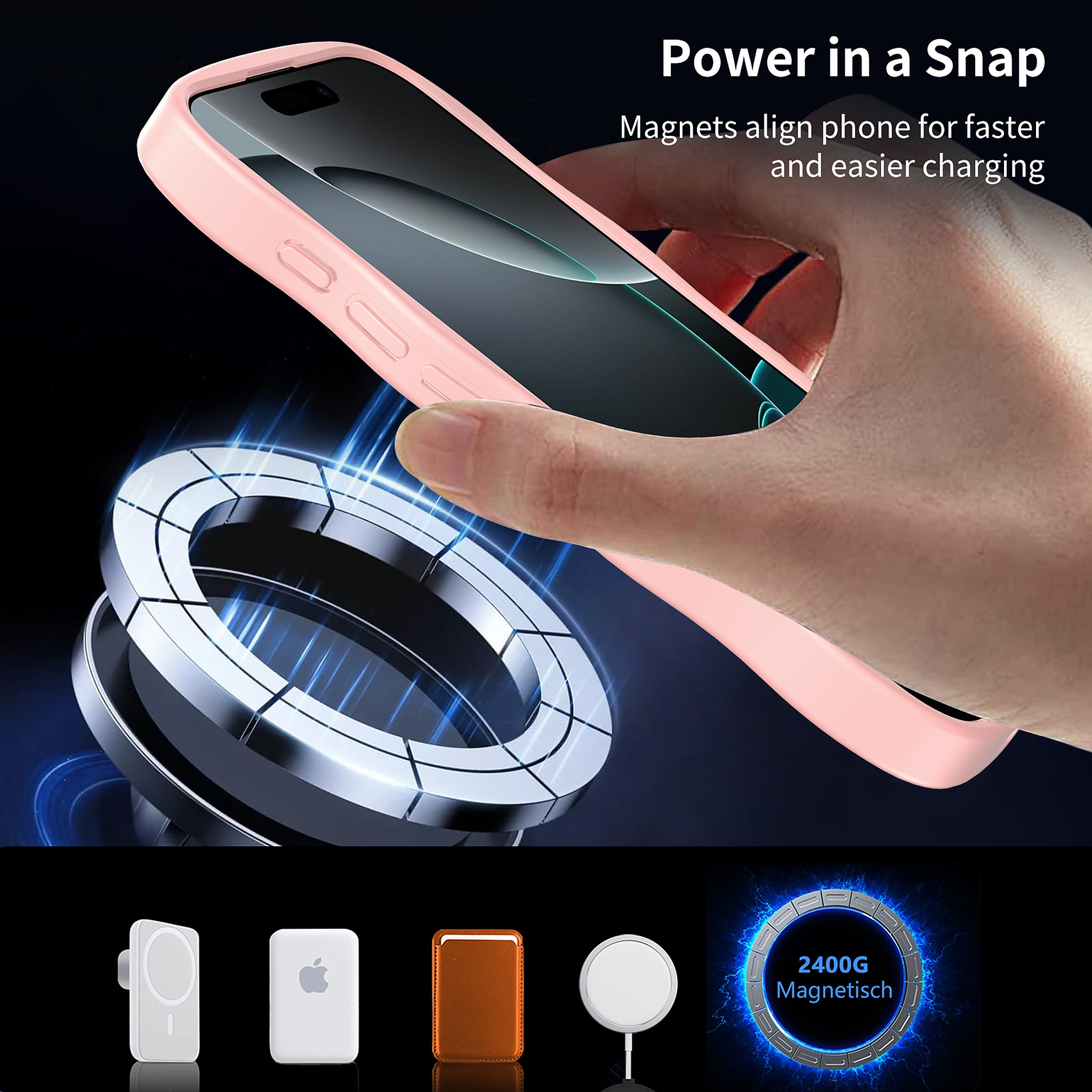 SendaFit Wavy Matte Two-in-One MagSafe Case for iPhone 16 Pro (Orange Accent) detail 13