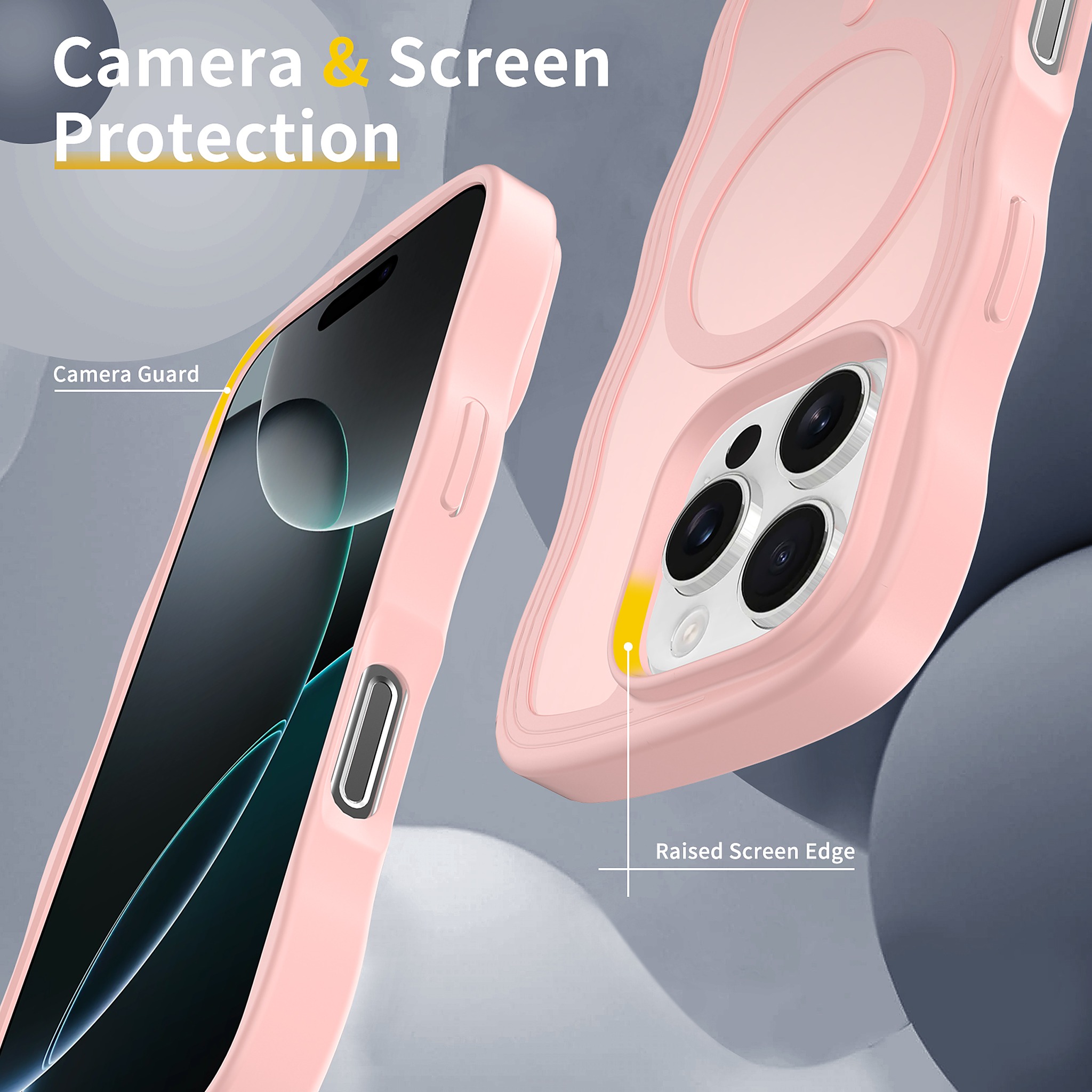 SendaFit Wavy Matte Two-in-One MagSafe Case for iPhone 16 Pro (Orange Accent) detail 14