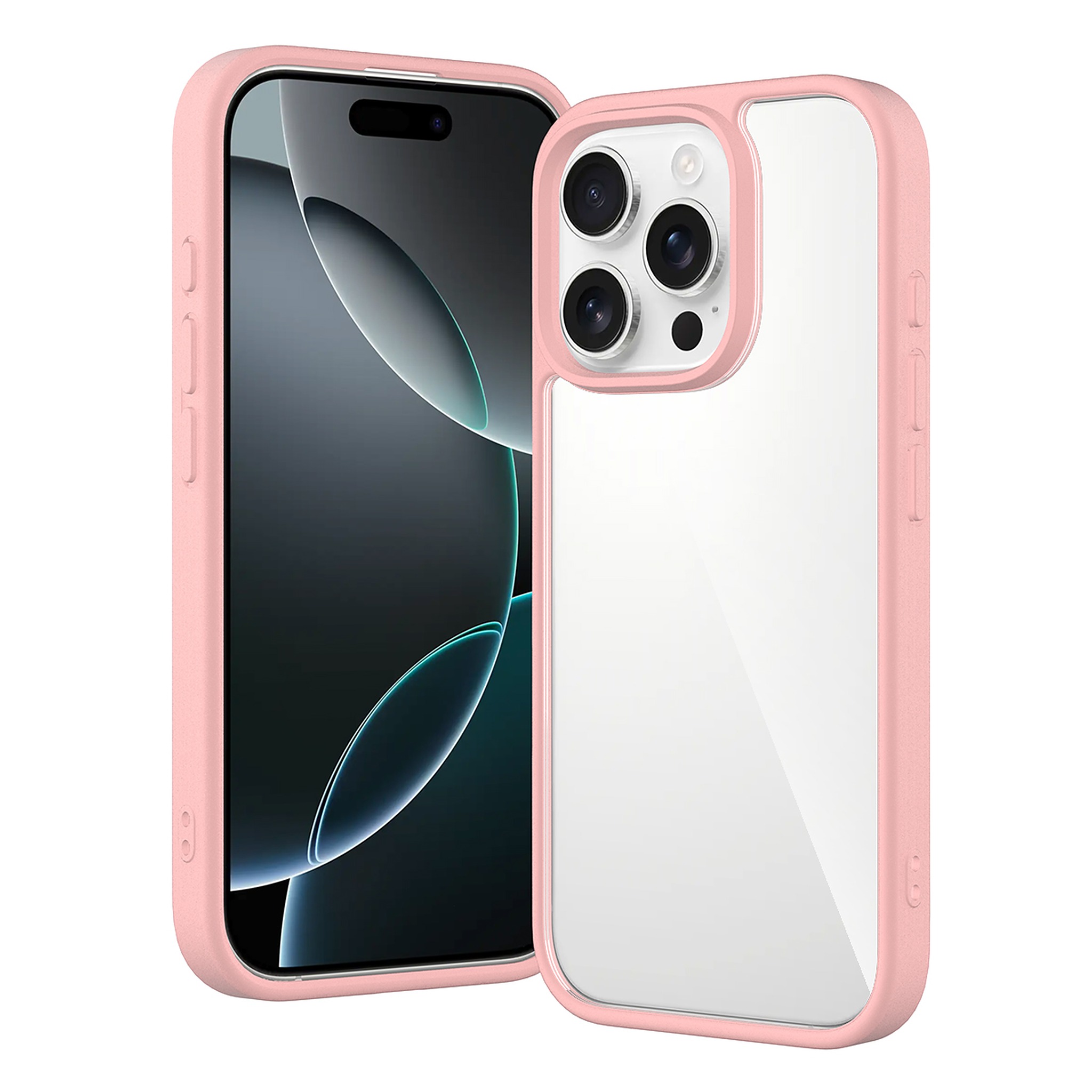 SendaFit Clear Two-in-One Case for iPhone 16 Pro - Light Pink