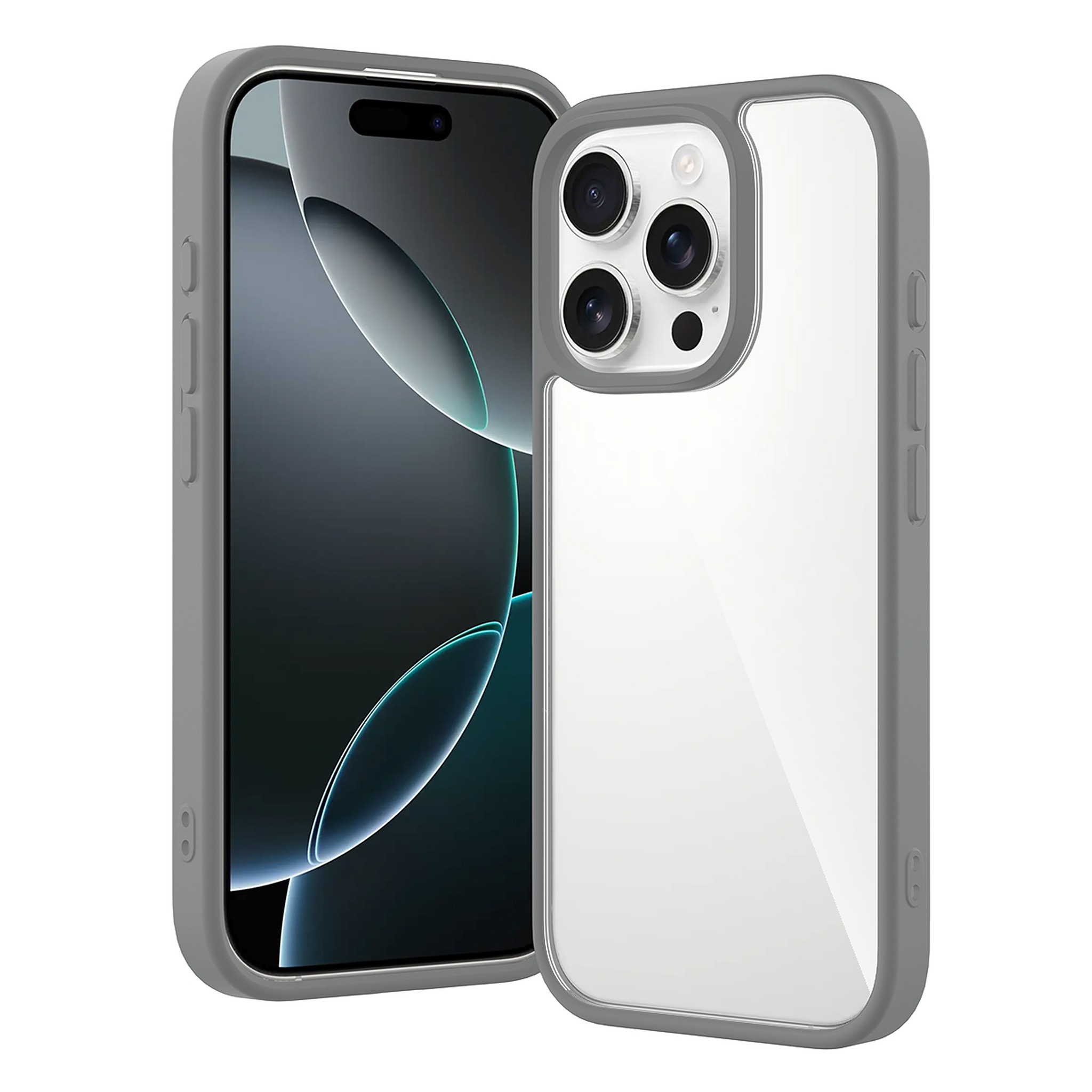SendaFit Clear Two-in-One Case for iPhone 16 Pro - Dark Gray