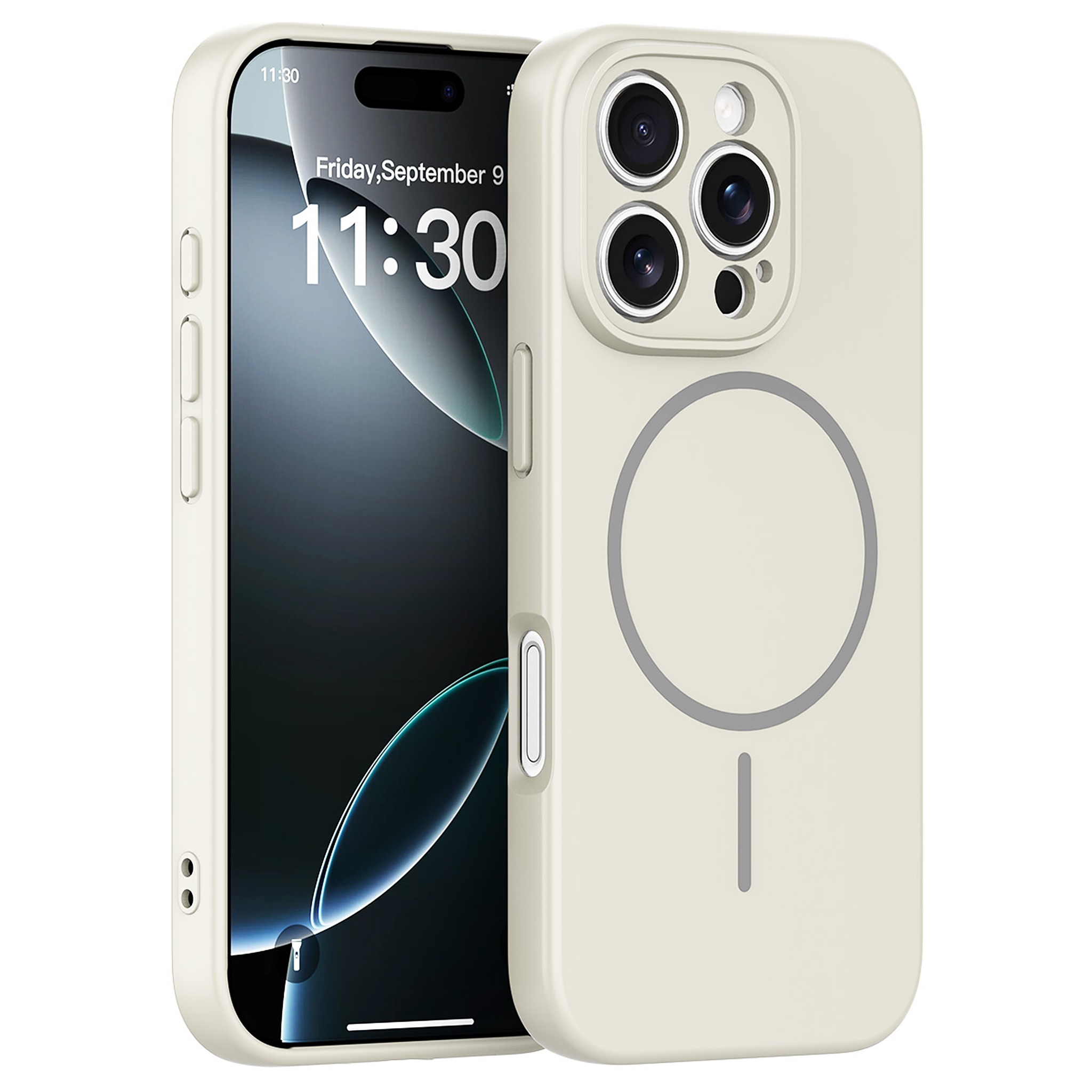 SendaFit Solid-Color Two-in-One Case for iPhone 16 Pro - Antique White