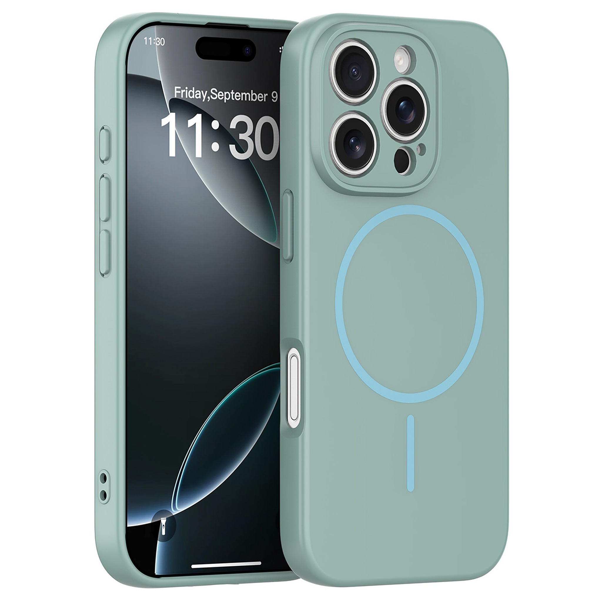 SendaFit Solid-Color Two-in-One Case for iPhone 16 Pro - Wave Blue
