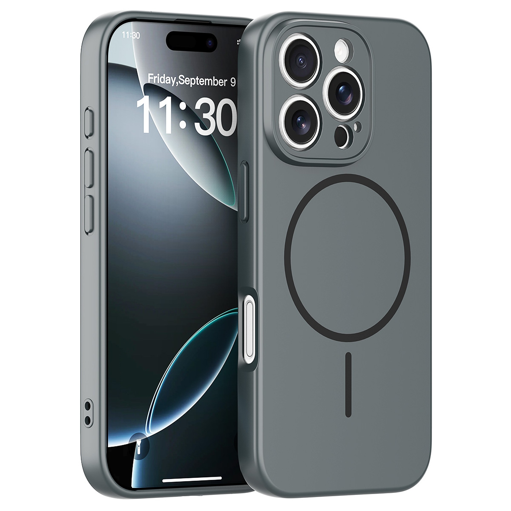 SendaFit Solid-Color Two-in-One Case for iPhone 16 Pro - Graphite