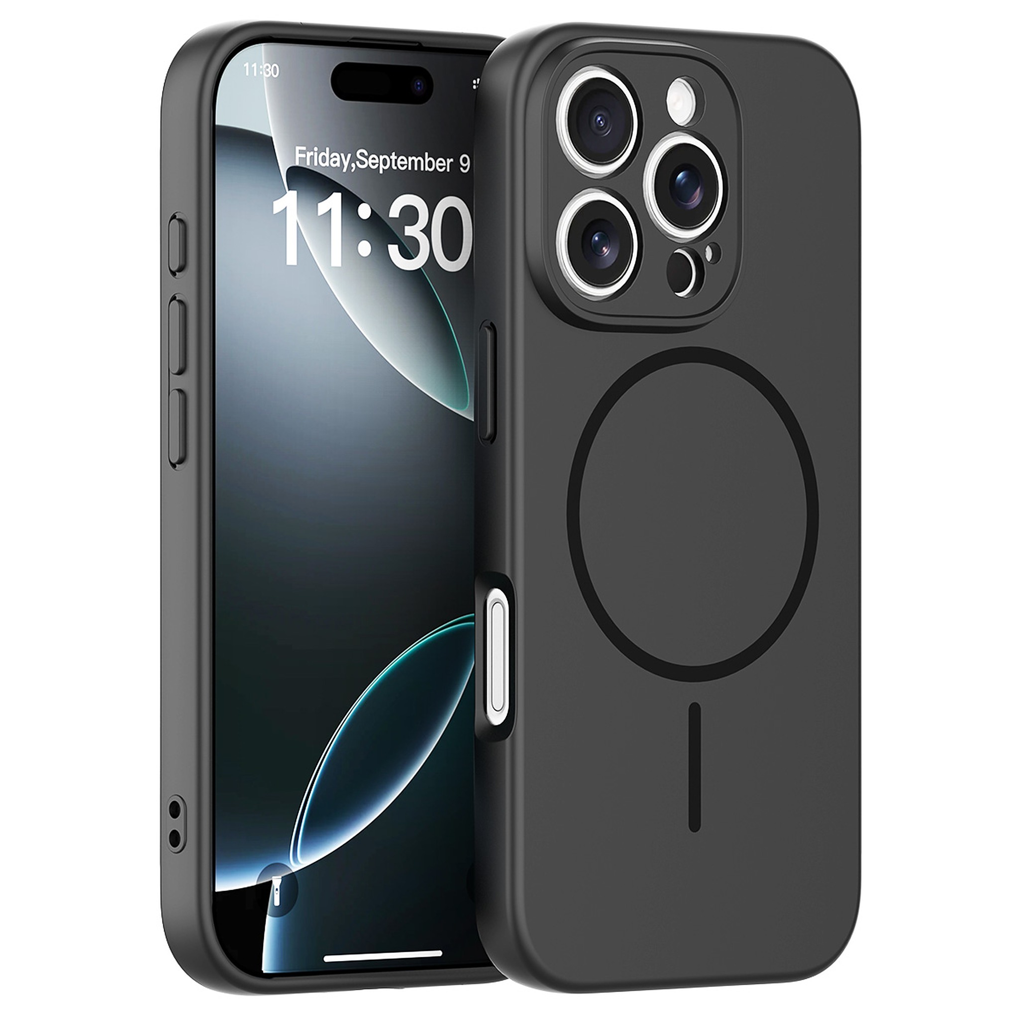 SendaFit Solid-Color Two-in-One Case for iPhone 16 Pro - Black