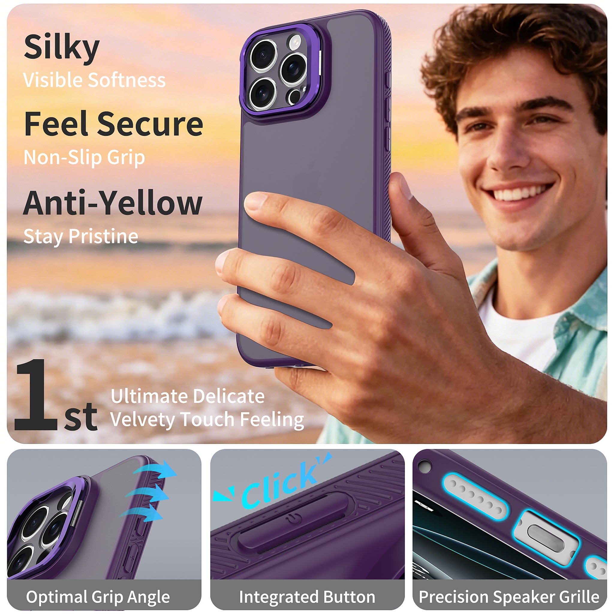 SendaFit Precise-Cutout Camera Stand Case for iPhone 16 Pro Max detail 11
