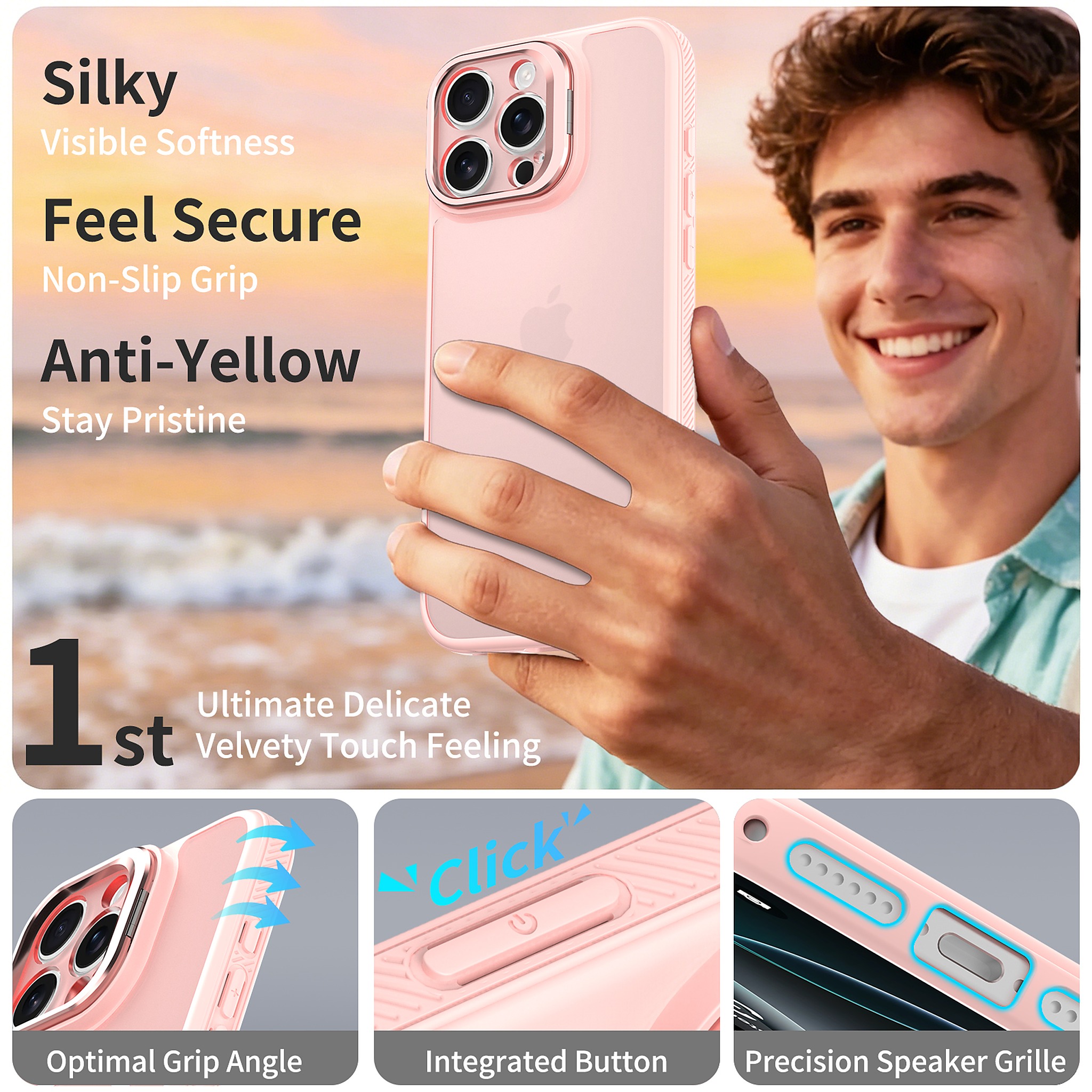 SendaFit Precise-Cutout Camera Stand Case for iPhone 16 Pro Max detail 15