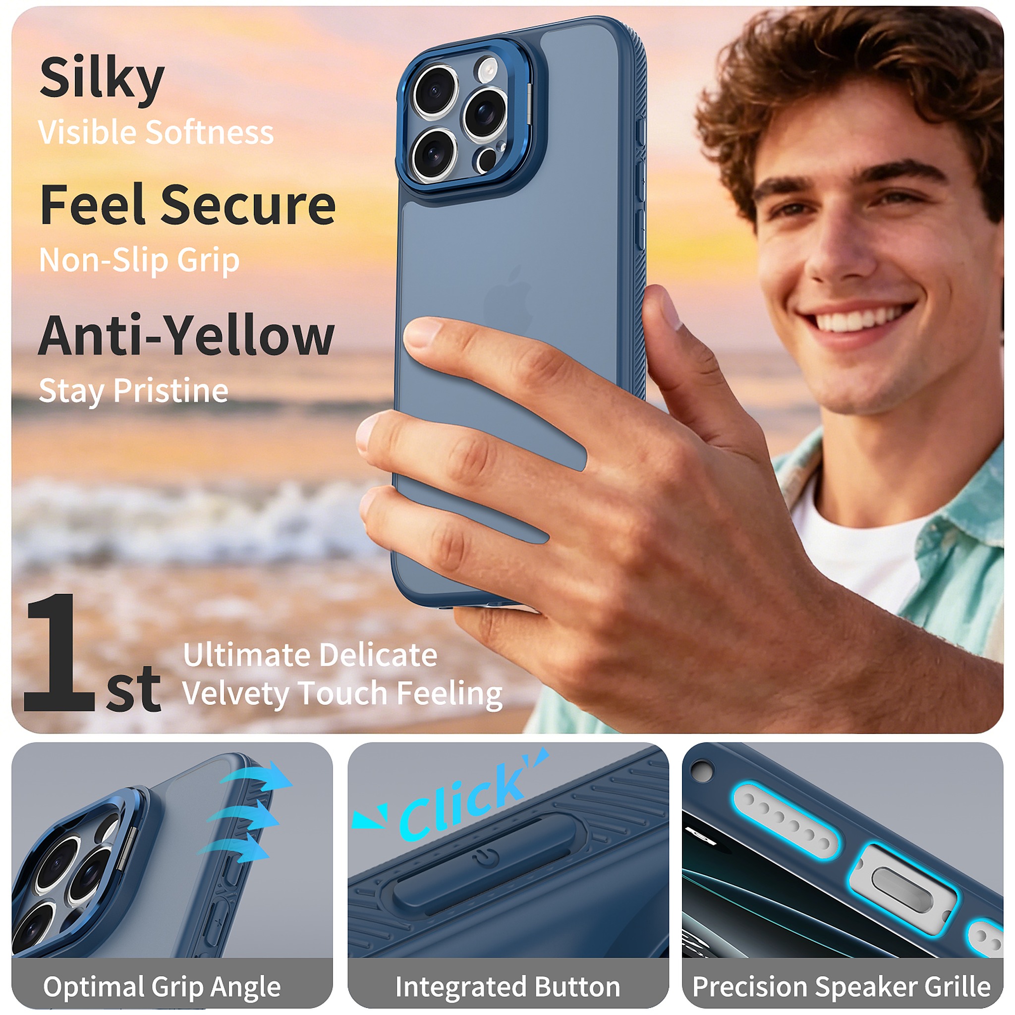 SendaFit Precise-Cutout Camera Stand Case for iPhone 16 Pro Max detail 19