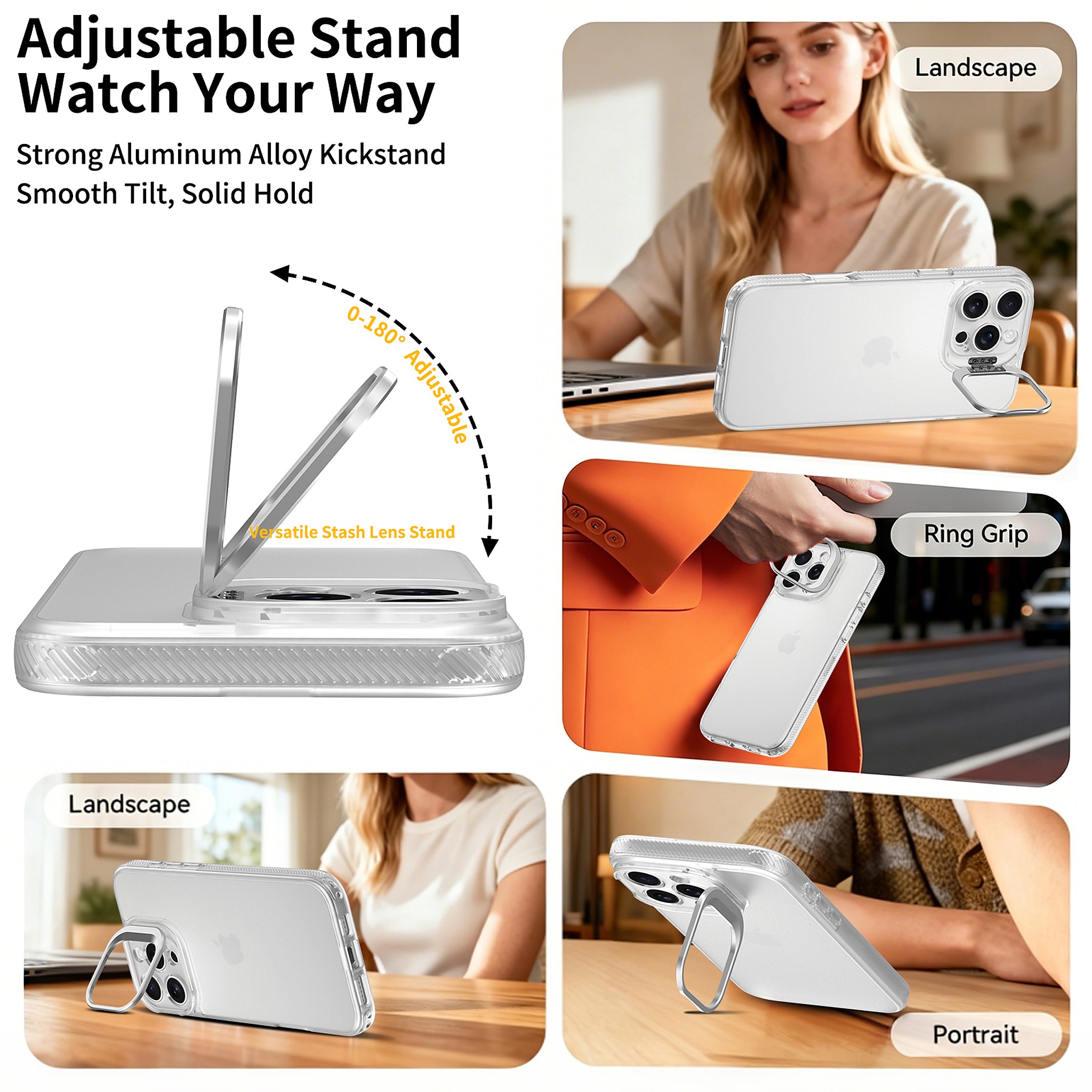 SendaFit Precise-Cutout Camera Stand Case for iPhone 16 Pro Max detail 21