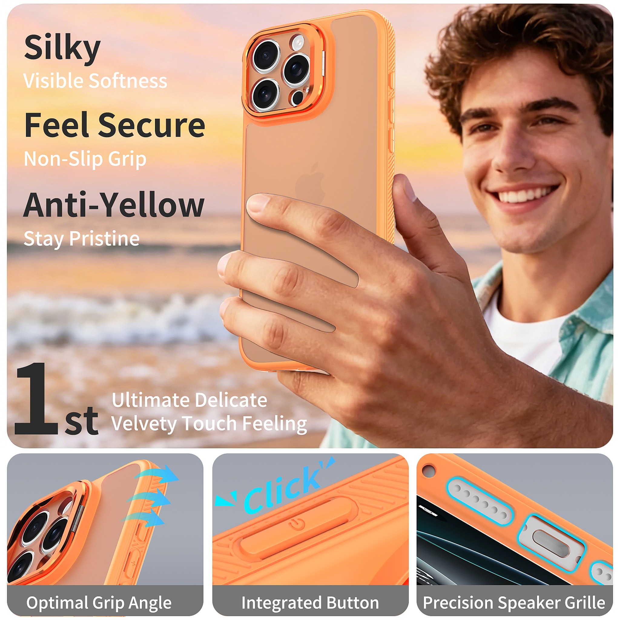 SendaFit Precise-Cutout Camera Stand Case for iPhone 16 Pro Max detail 7