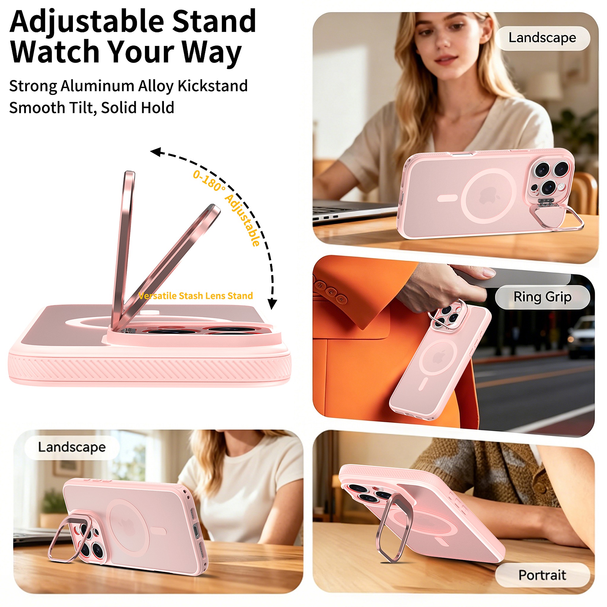 SendaFit Precise-Cutout Camera Stand MagSafe Case for iPhone 16 Pro Max detail 13