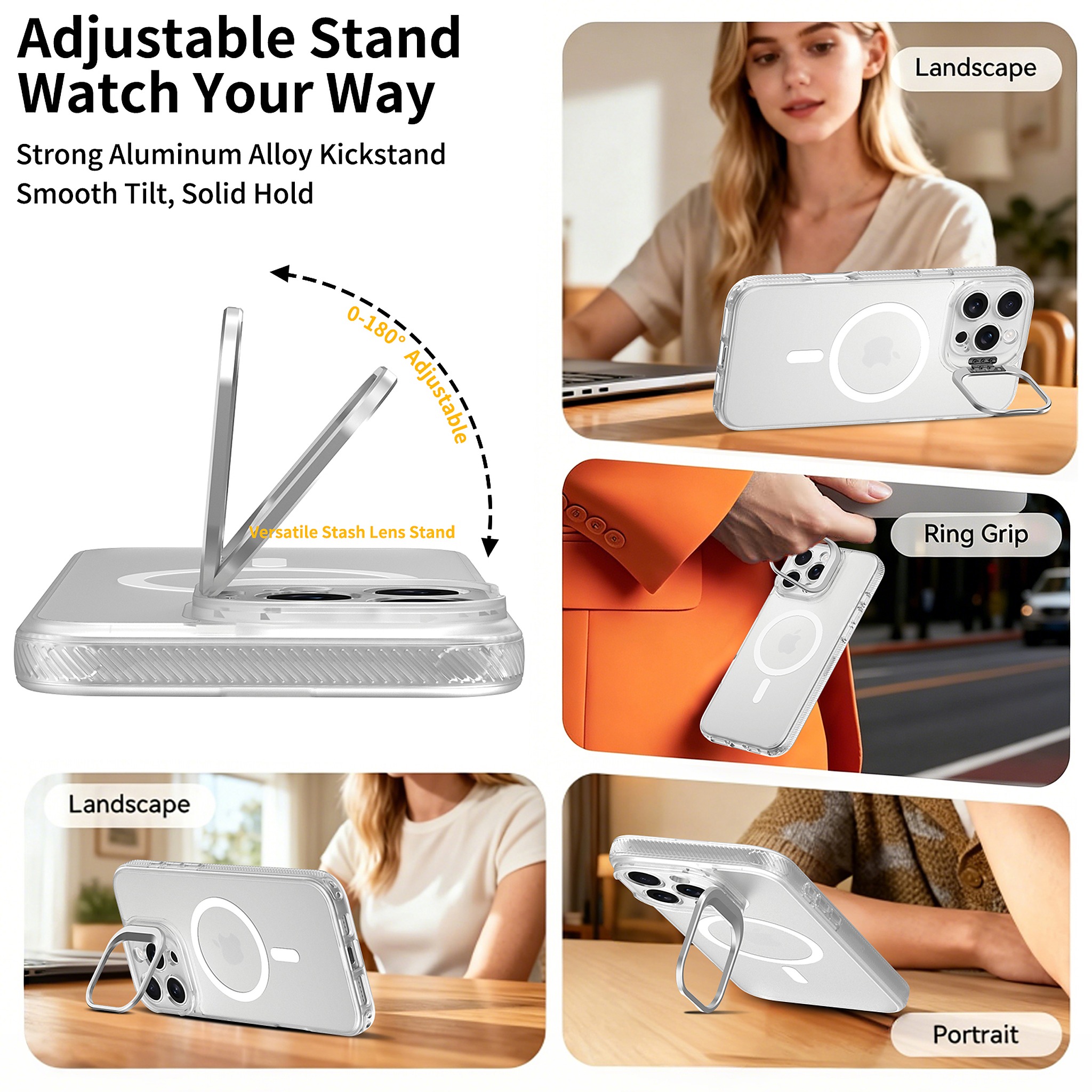 SendaFit Precise-Cutout Camera Stand MagSafe Case for iPhone 16 Pro Max detail 21