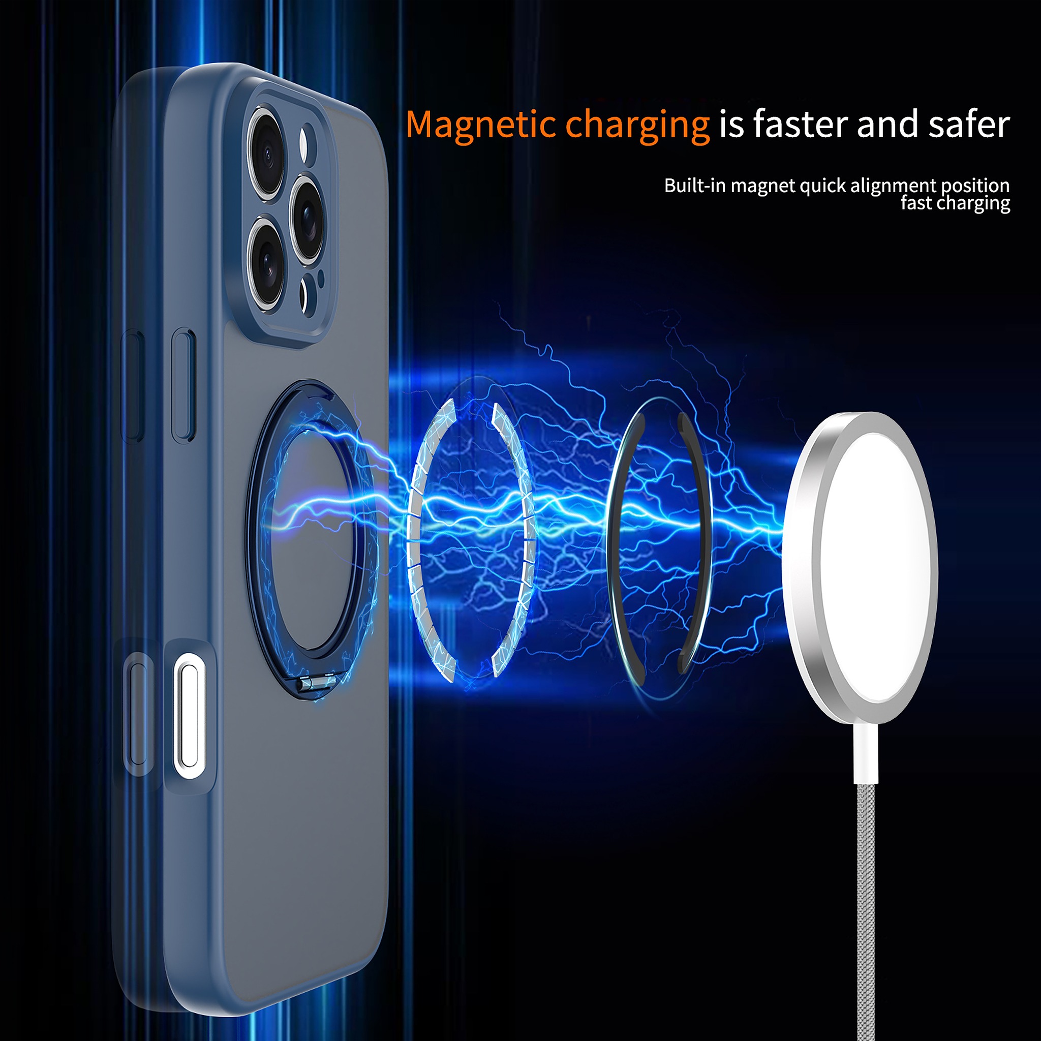SendaFit Precise-Cutout Matte Skin-Feel 360° Stand Case for iPhone 16 Pro Max detail 21