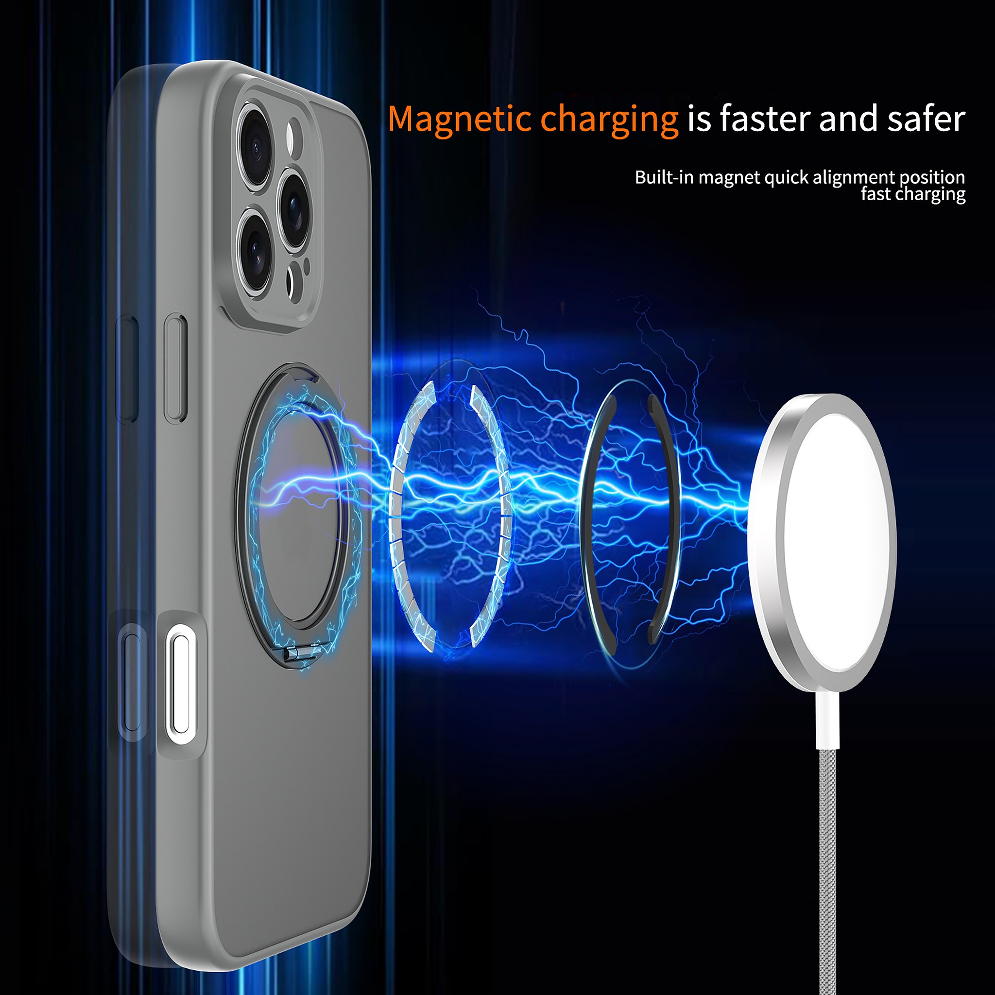 SendaFit Precise-Cutout Matte Skin-Feel 360° Stand Case for iPhone 16 Pro Max detail 22
