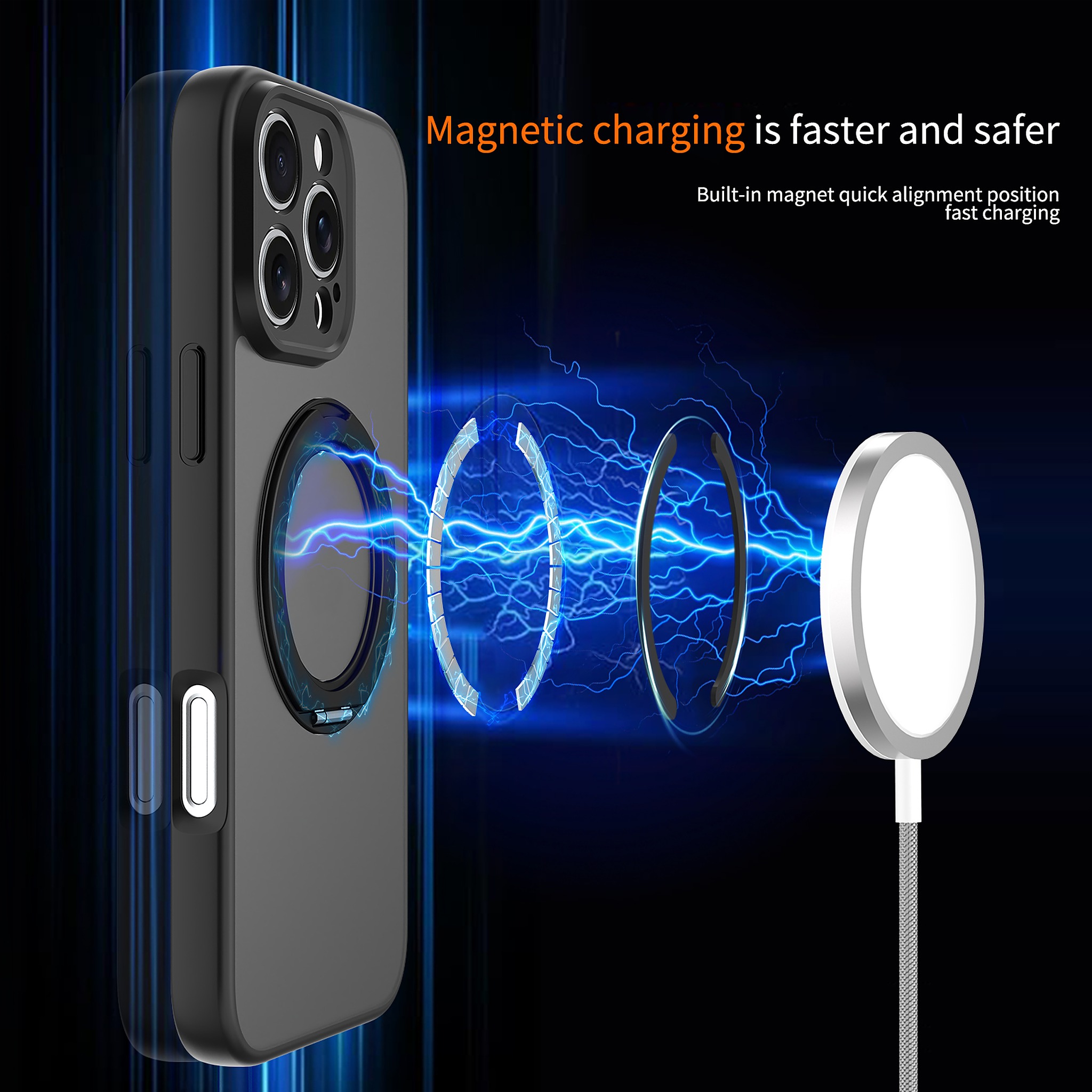 SendaFit Precise-Cutout Matte Skin-Feel 360° Stand Case for iPhone 16 Pro Max detail 23
