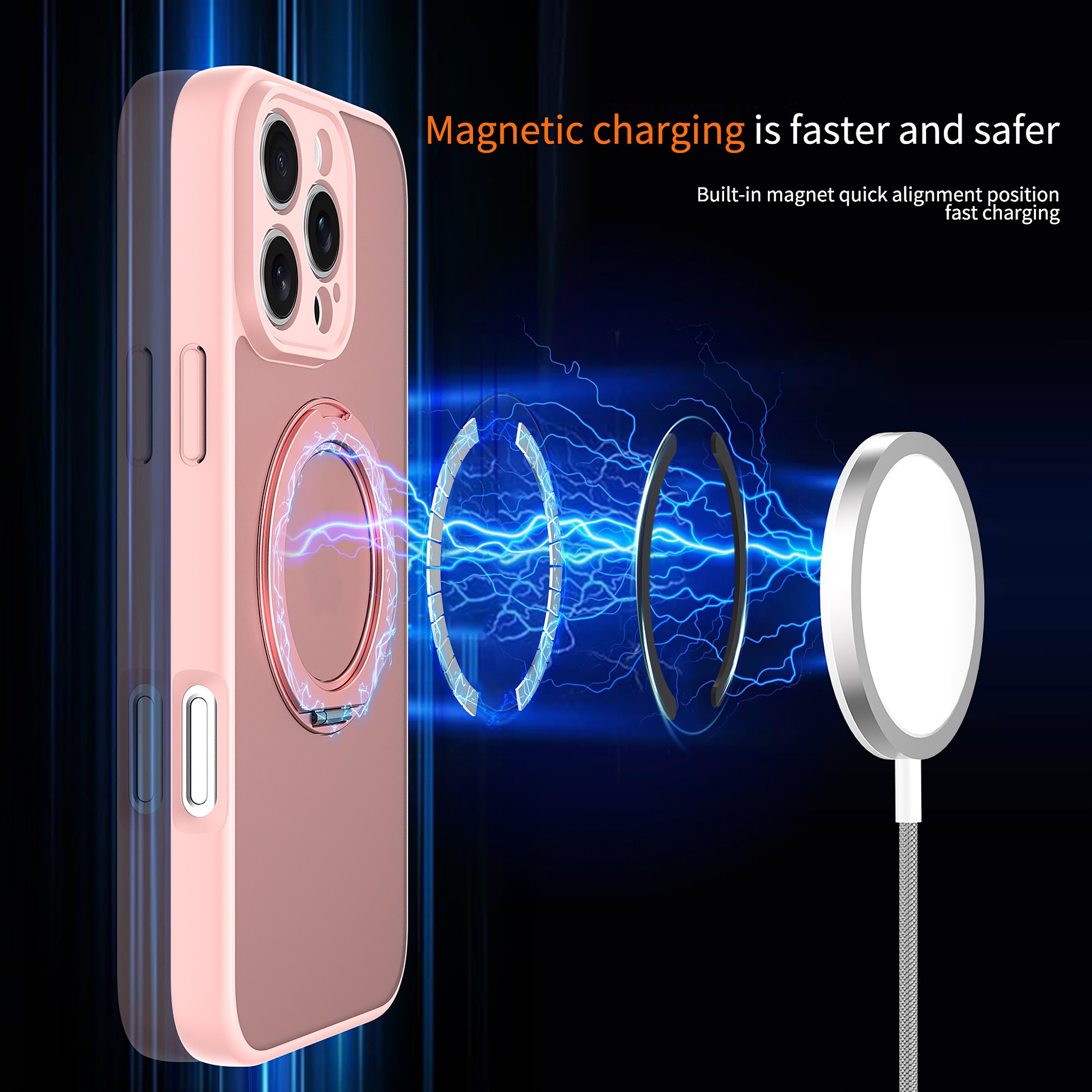 SendaFit Precise-Cutout Matte Skin-Feel 360° Stand Case for iPhone 16 Pro Max detail 25