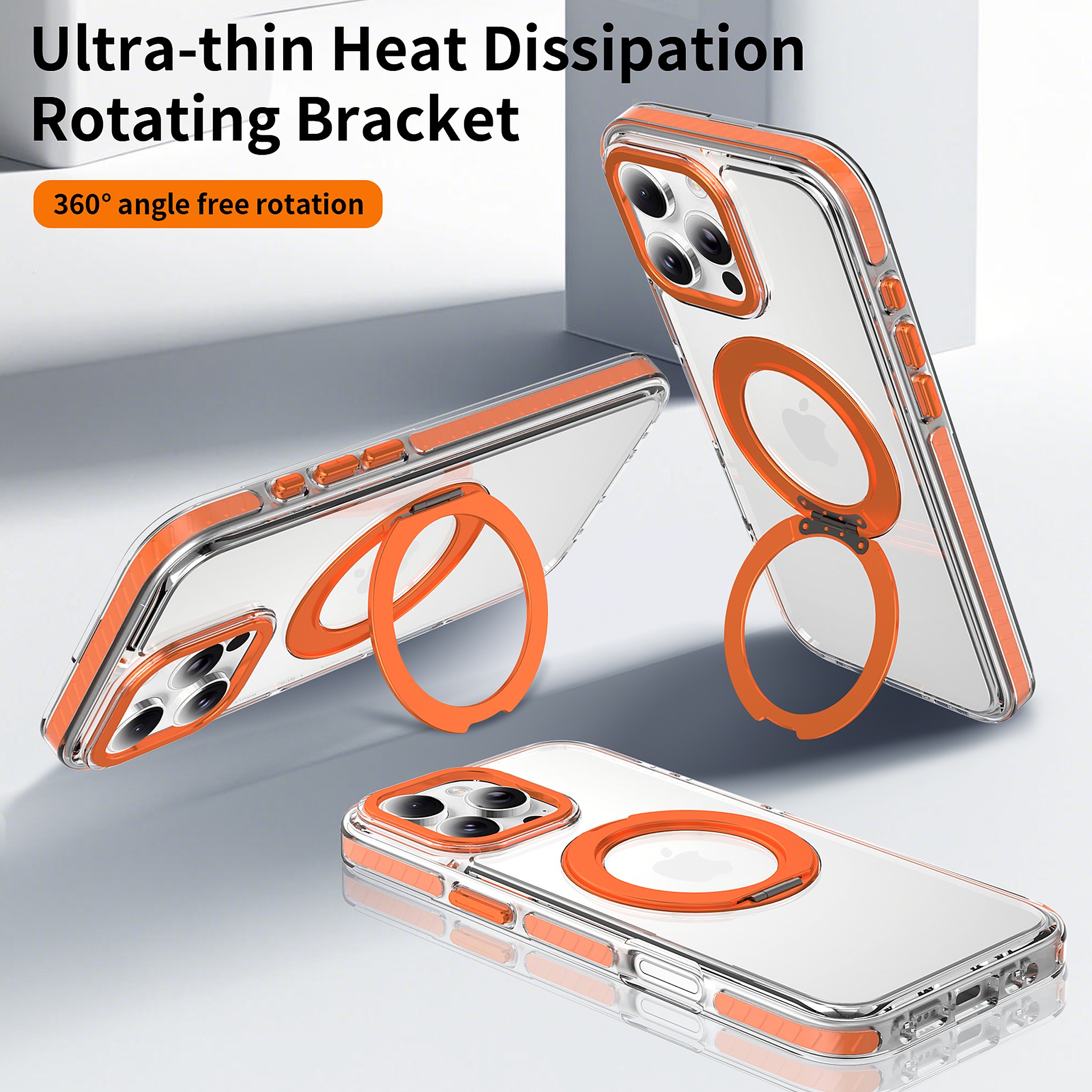 SendaFit Iridescent Clear 360° Stand Case for iPhone 16 Pro Max detail 15