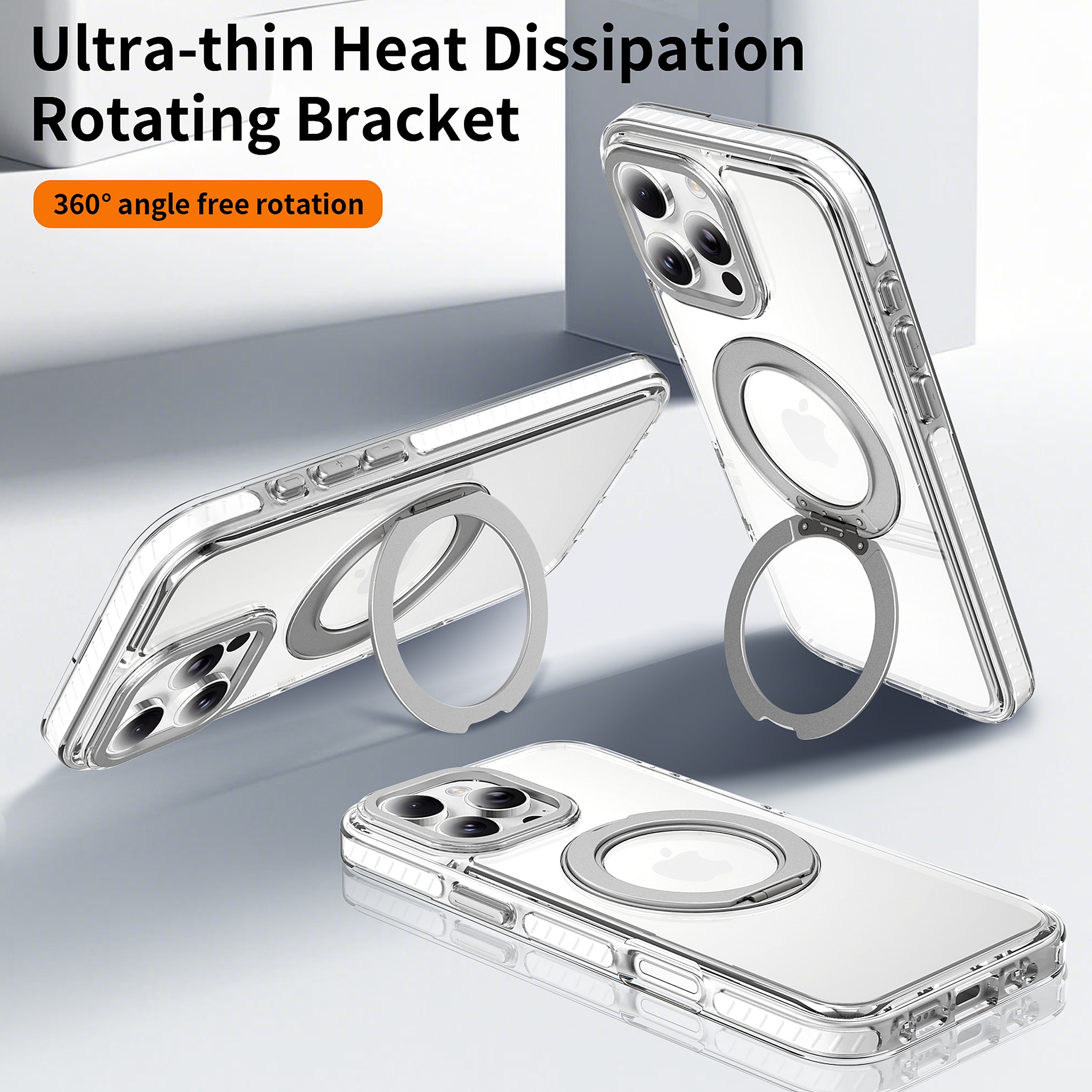 SendaFit Iridescent Clear 360° Stand Case for iPhone 16 Pro Max detail 27
