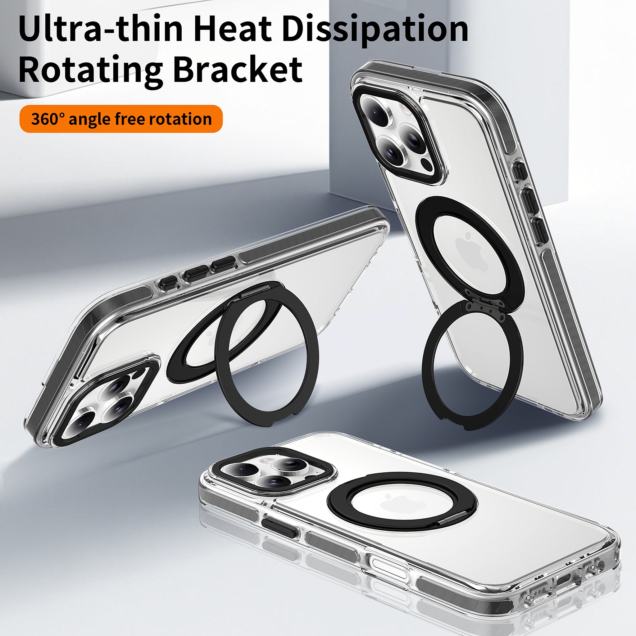 SendaFit Iridescent Clear 360° Stand Case for iPhone 16 Pro Max detail 30