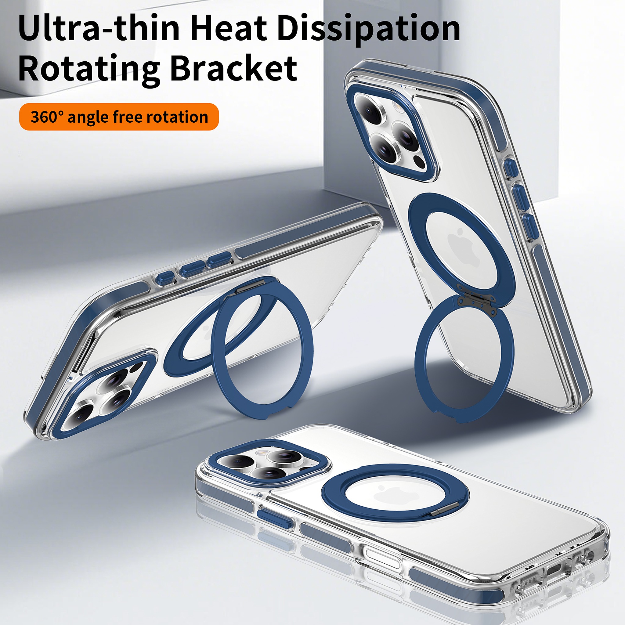 SendaFit Iridescent Clear 360° Stand Case for iPhone 16 Pro Max detail 5