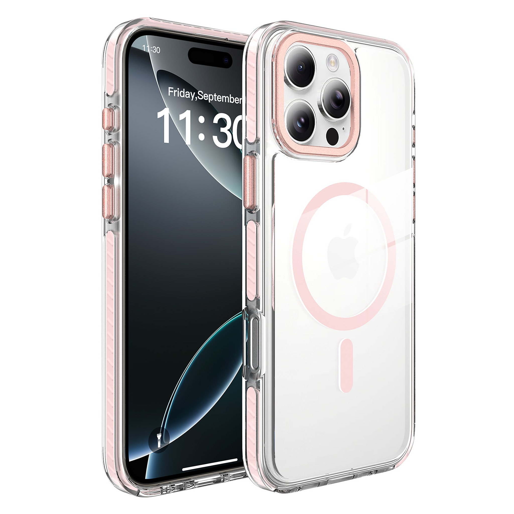 SendaFit Iridescent Two-Tone MagSafe Case for iPhone 16 Pro Max - Light Pink