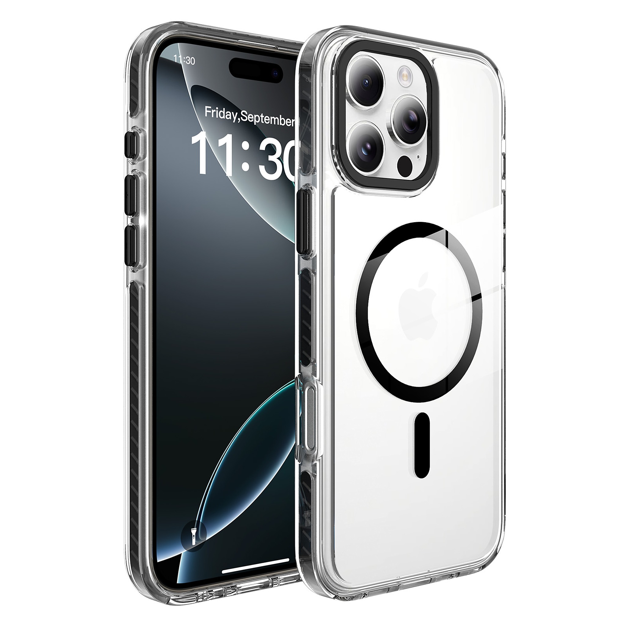 SendaFit Iridescent Two-Tone MagSafe Case for iPhone 16 Pro Max - Black