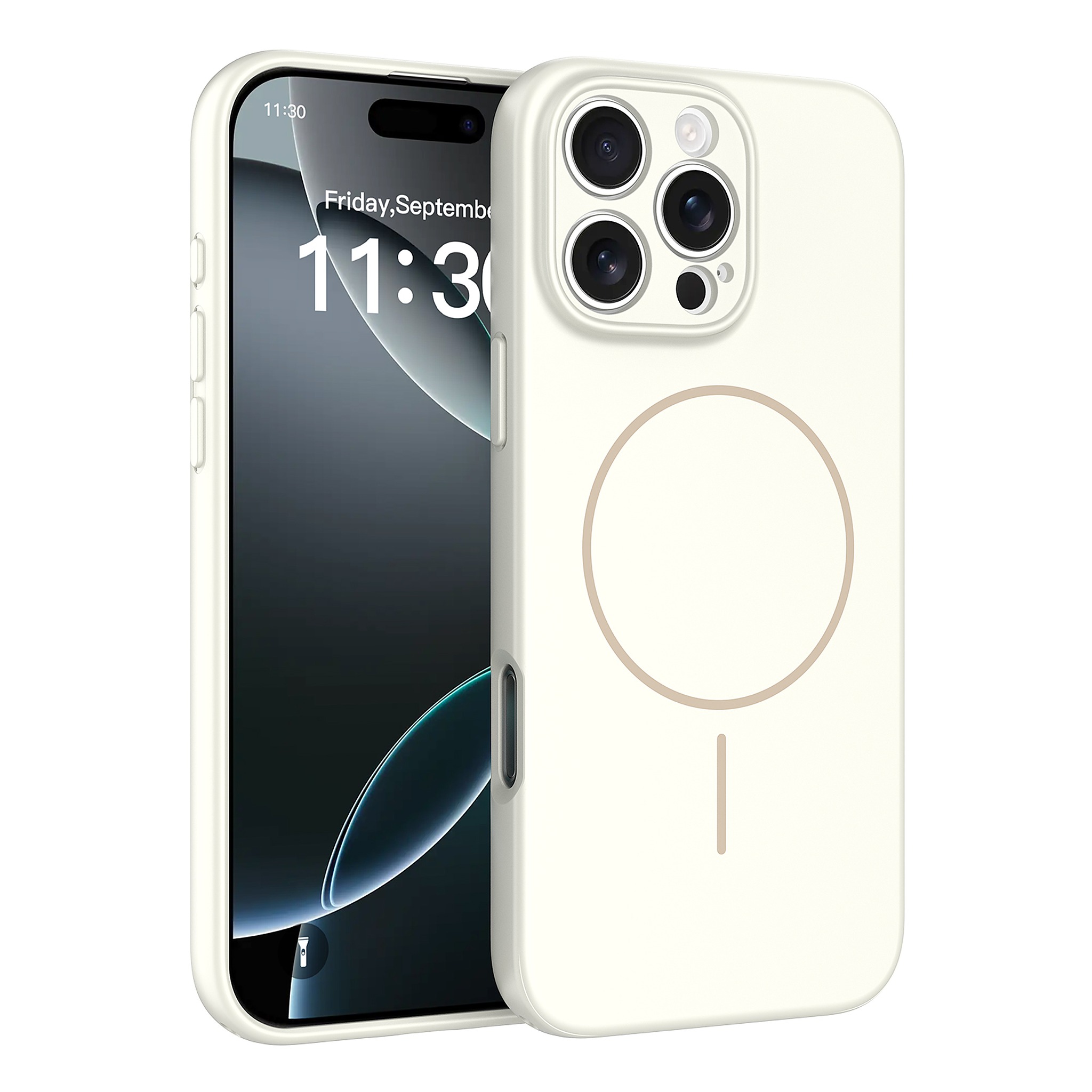 SendaFit Solid-Color Two-in-One MagSafe Case for iPhone 16 Pro Max - Antique White
