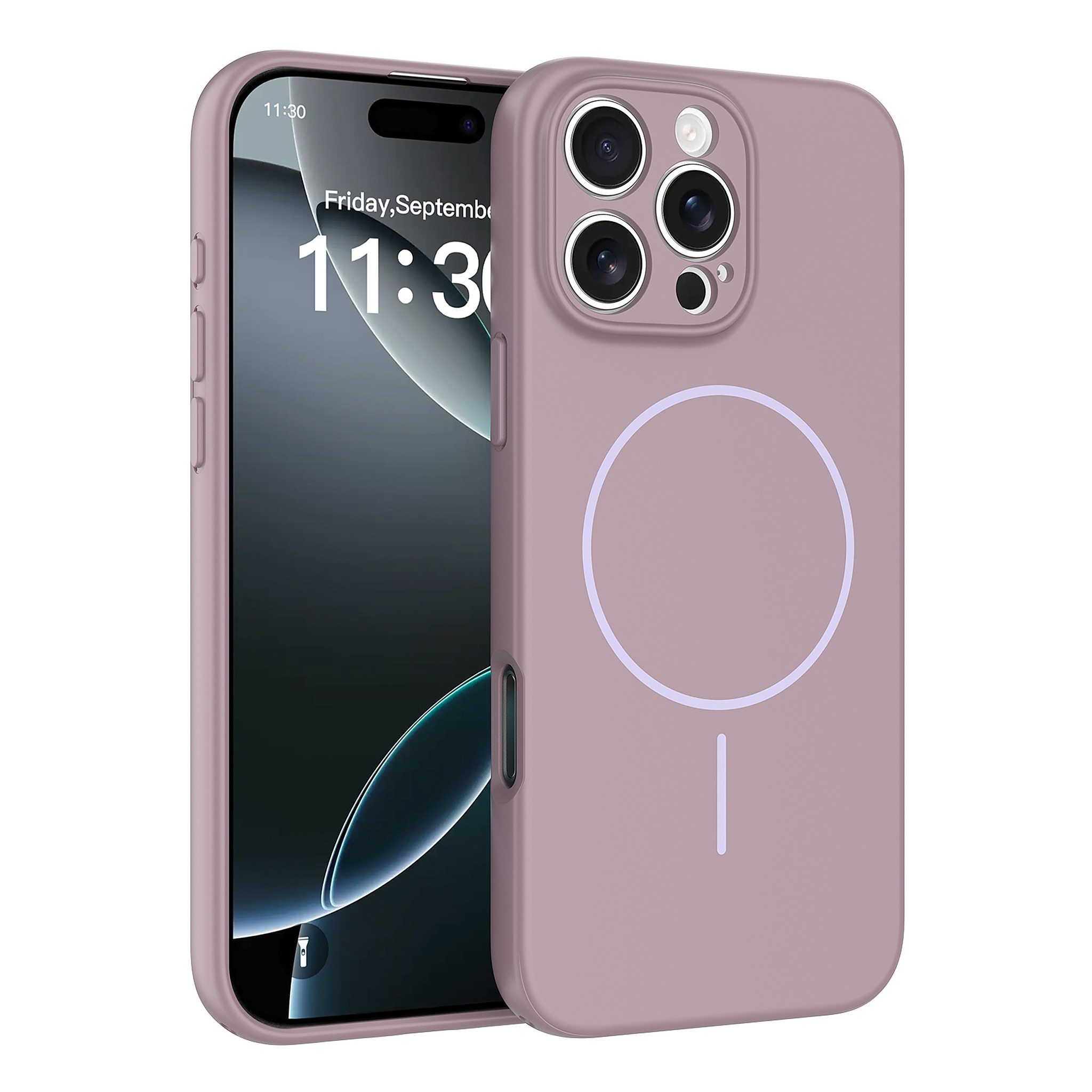 SendaFit Solid-Color Two-in-One MagSafe Case for iPhone 16 Pro Max - Dusty Purple