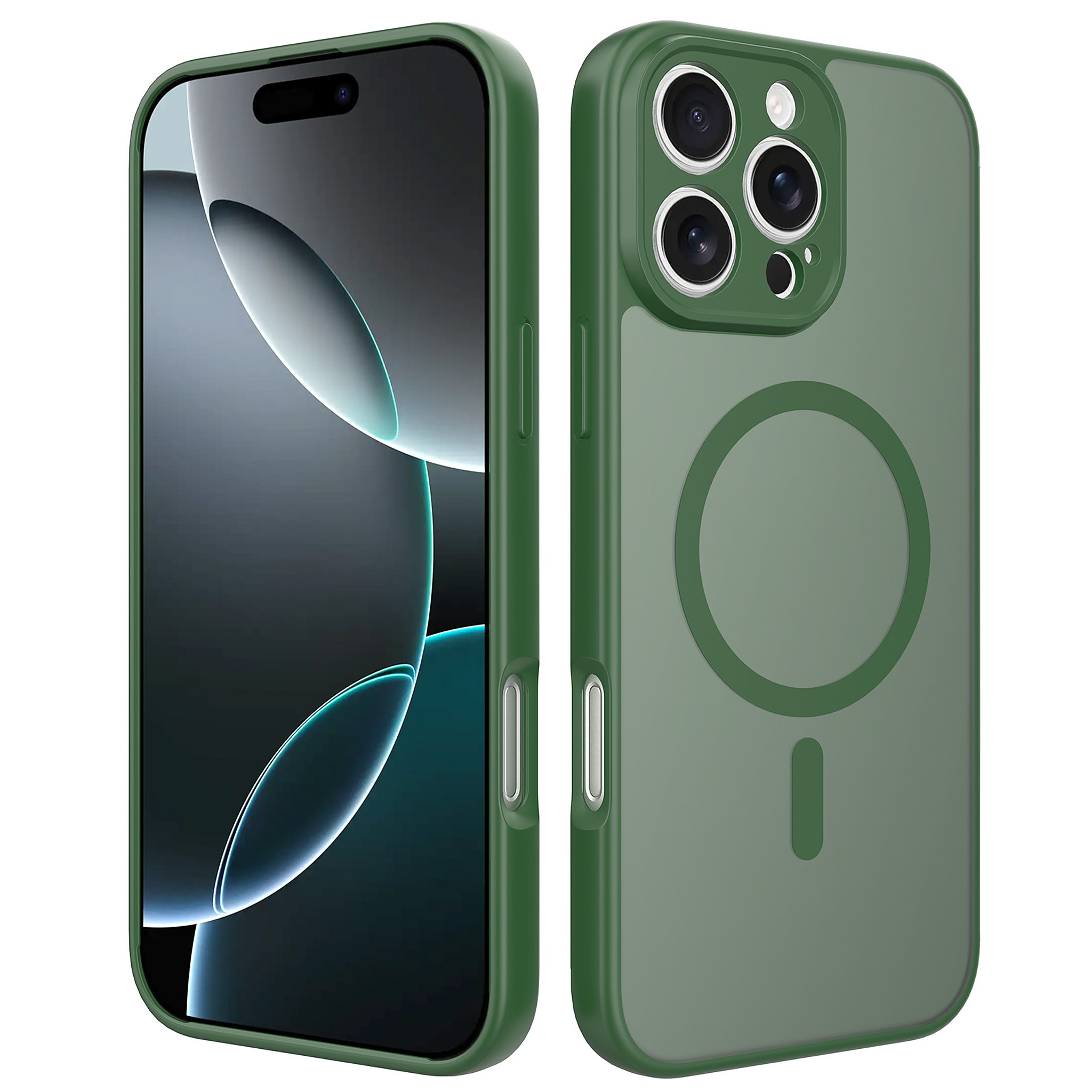 SendaFit Precise-Cutout Matte Skin-Feel MagSafe Case for iPhone 16 Pro Max - Dark Green