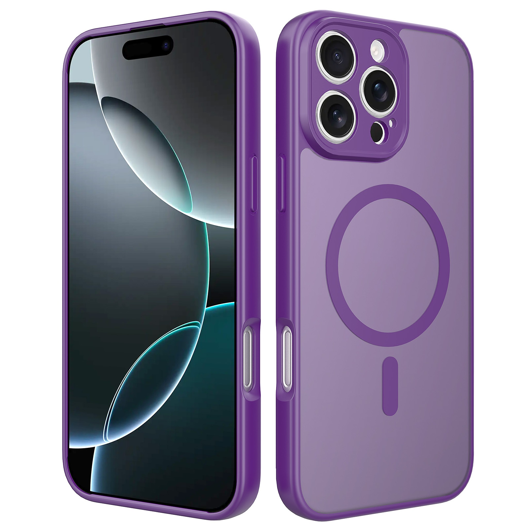SendaFit Precise-Cutout Matte Skin-Feel MagSafe Case for iPhone 16 Pro Max - Deep Purple