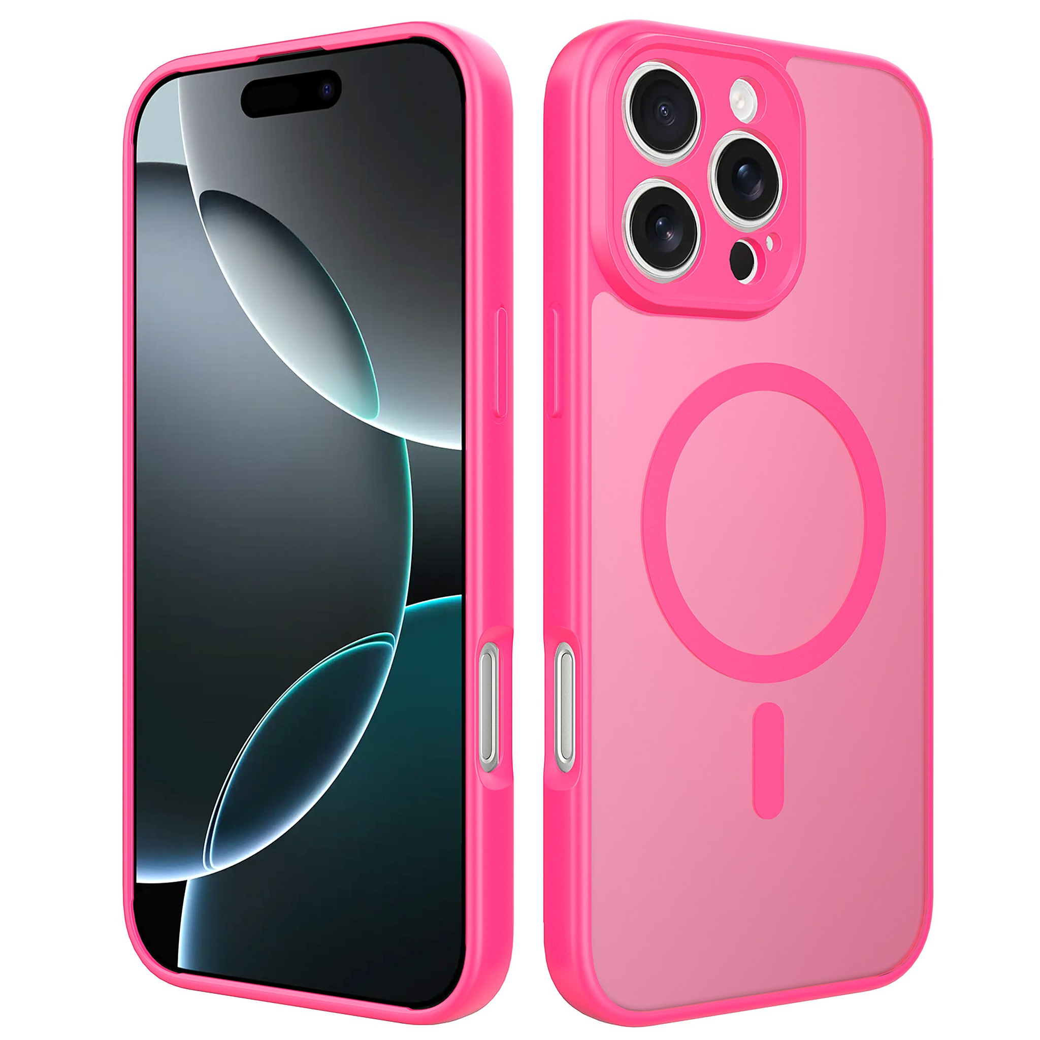 SendaFit Precise-Cutout Matte Skin-Feel MagSafe Case for iPhone 16 Pro Max - Rose Red