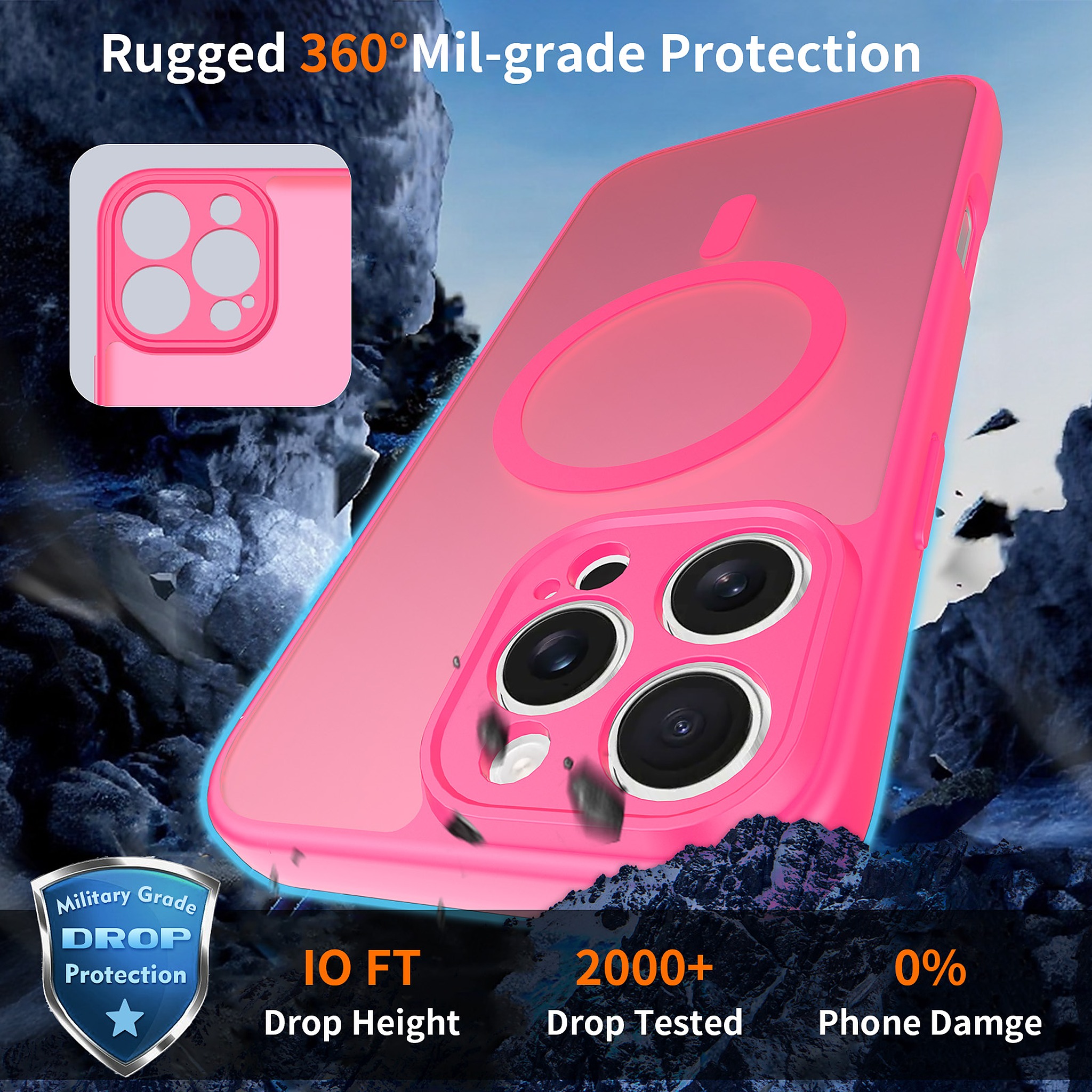 SendaFit Precise-Cutout Matte Skin-Feel MagSafe Case for iPhone 16 Pro Max detail 12