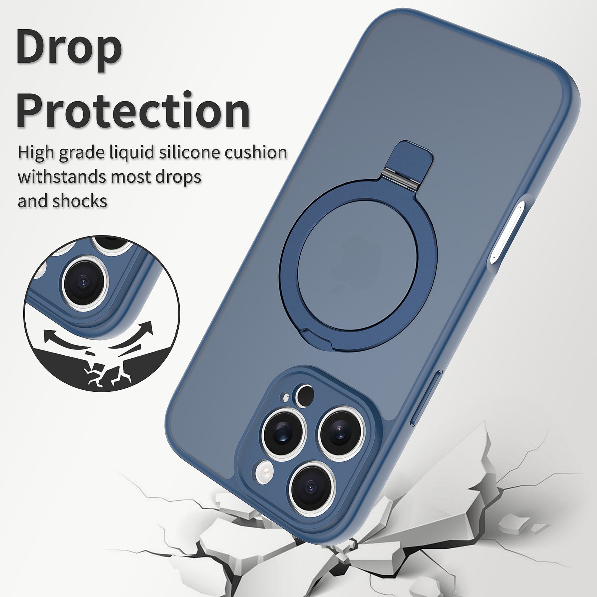 SendaFit Precise-Cutout Matte Skin-Feel Racket-Stand Case for iPhone 16 Pro Max detail 1