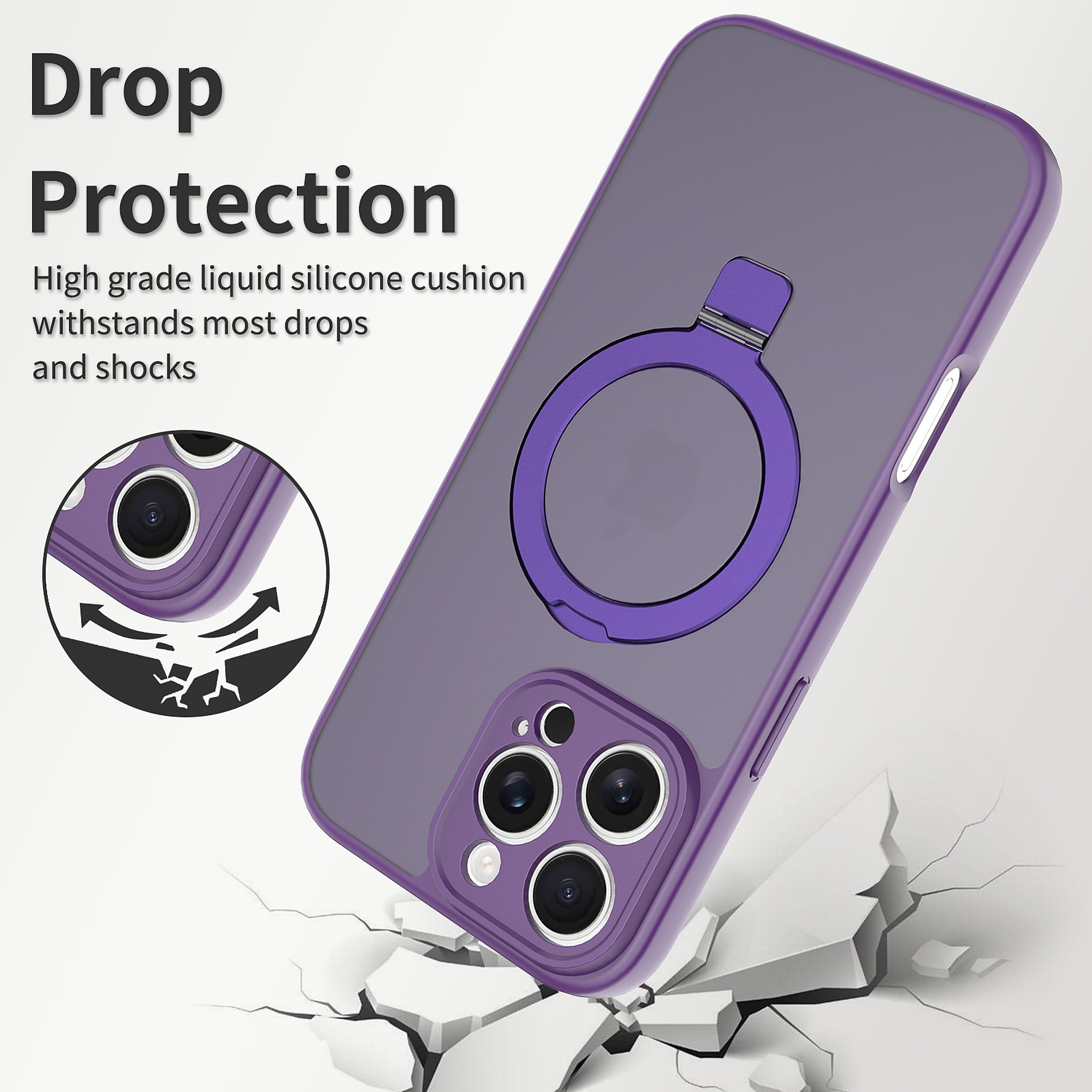SendaFit Precise-Cutout Matte Skin-Feel Racket-Stand Case for iPhone 16 Pro Max detail 13