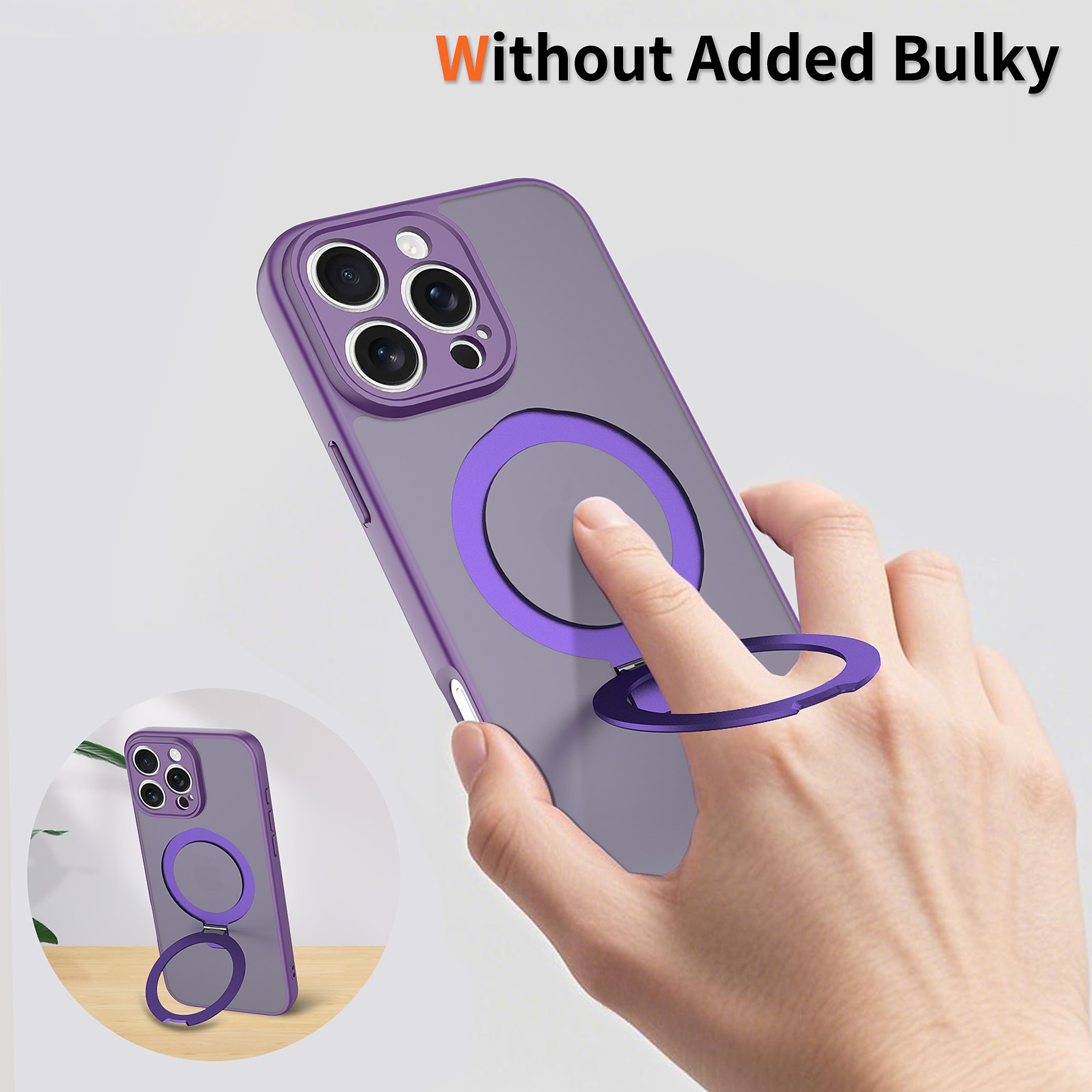 SendaFit Precise-Cutout Matte Skin-Feel Racket-Stand Case for iPhone 16 Pro Max detail 16