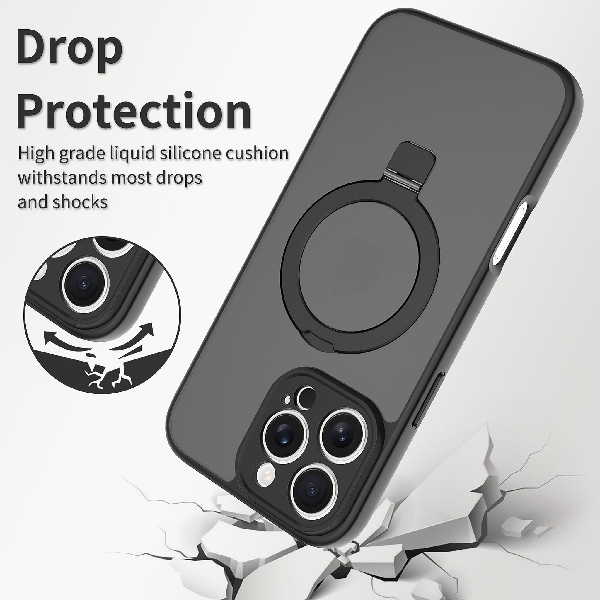 SendaFit Precise-Cutout Matte Skin-Feel Racket-Stand Case for iPhone 16 Pro Max detail 17