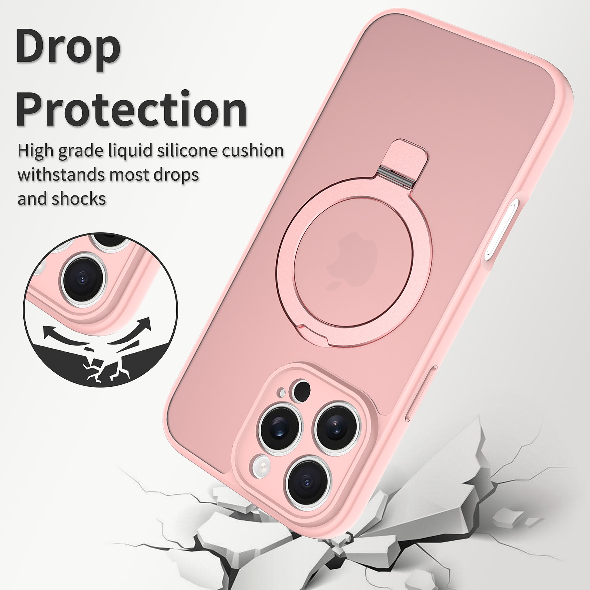 SendaFit Precise-Cutout Matte Skin-Feel Racket-Stand Case for iPhone 16 Pro Max detail 5