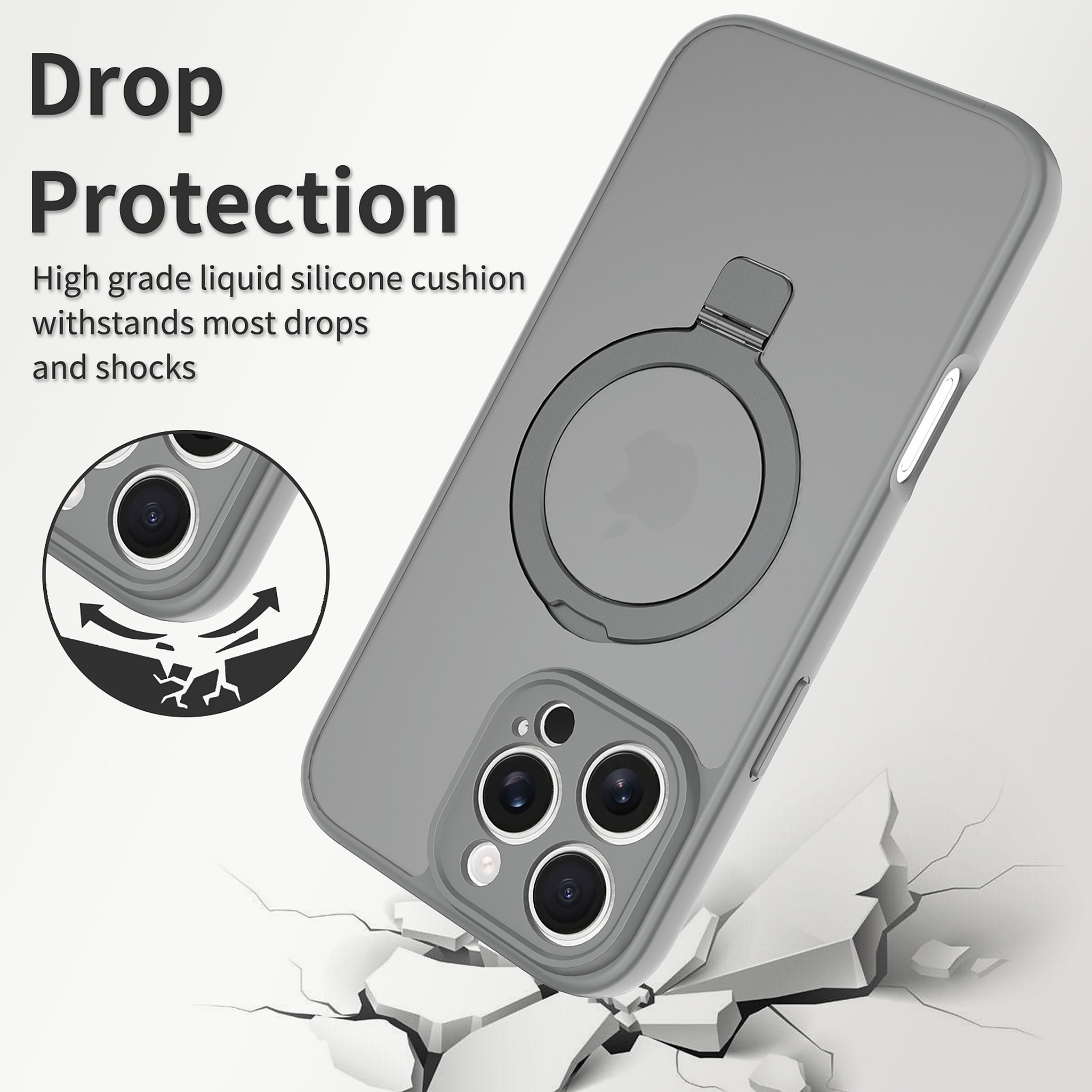 SendaFit Precise-Cutout Matte Skin-Feel Racket-Stand Case for iPhone 16 Pro Max detail 9