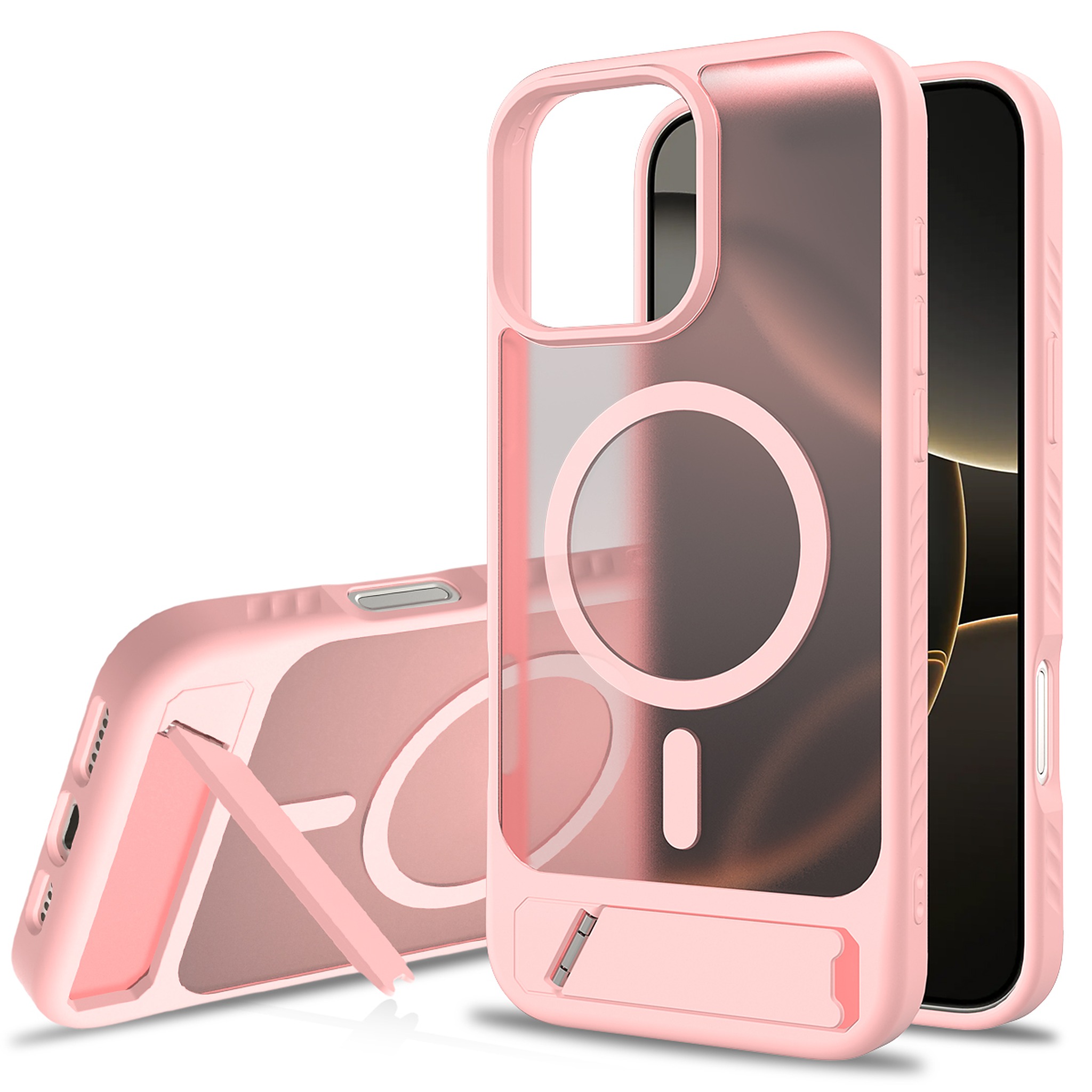 SendaFit Matte 45° Kickstand Case for iPhone 16 Pro Max - Light Pink