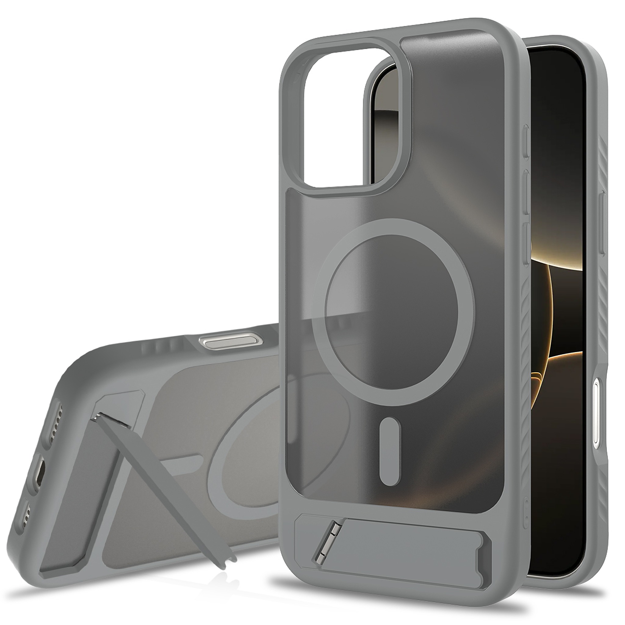 SendaFit Matte 45° Kickstand Case for iPhone 16 Pro Max - Dark Gray
