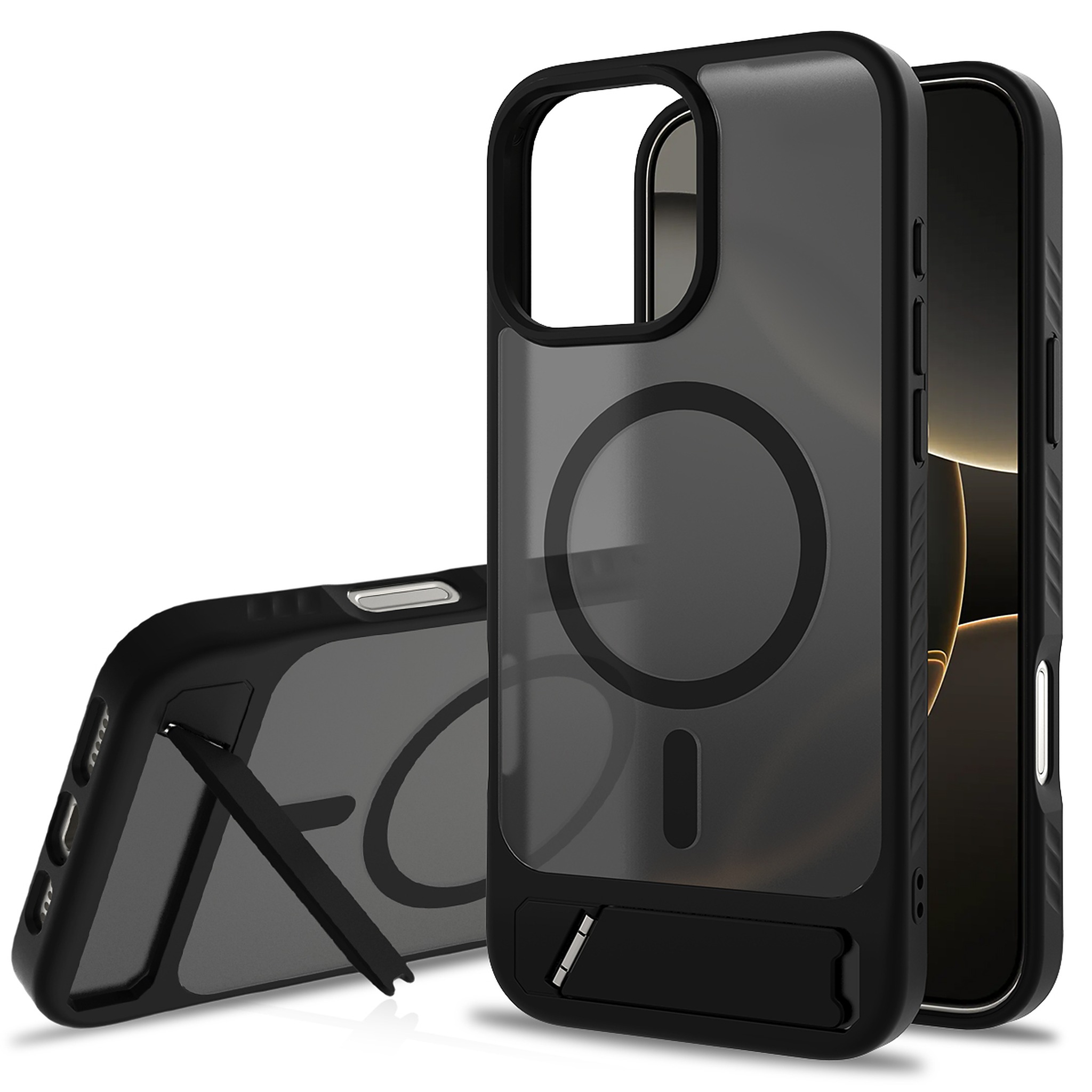 SendaFit Matte 45° Kickstand Case for iPhone 16 Pro Max - Matte Black