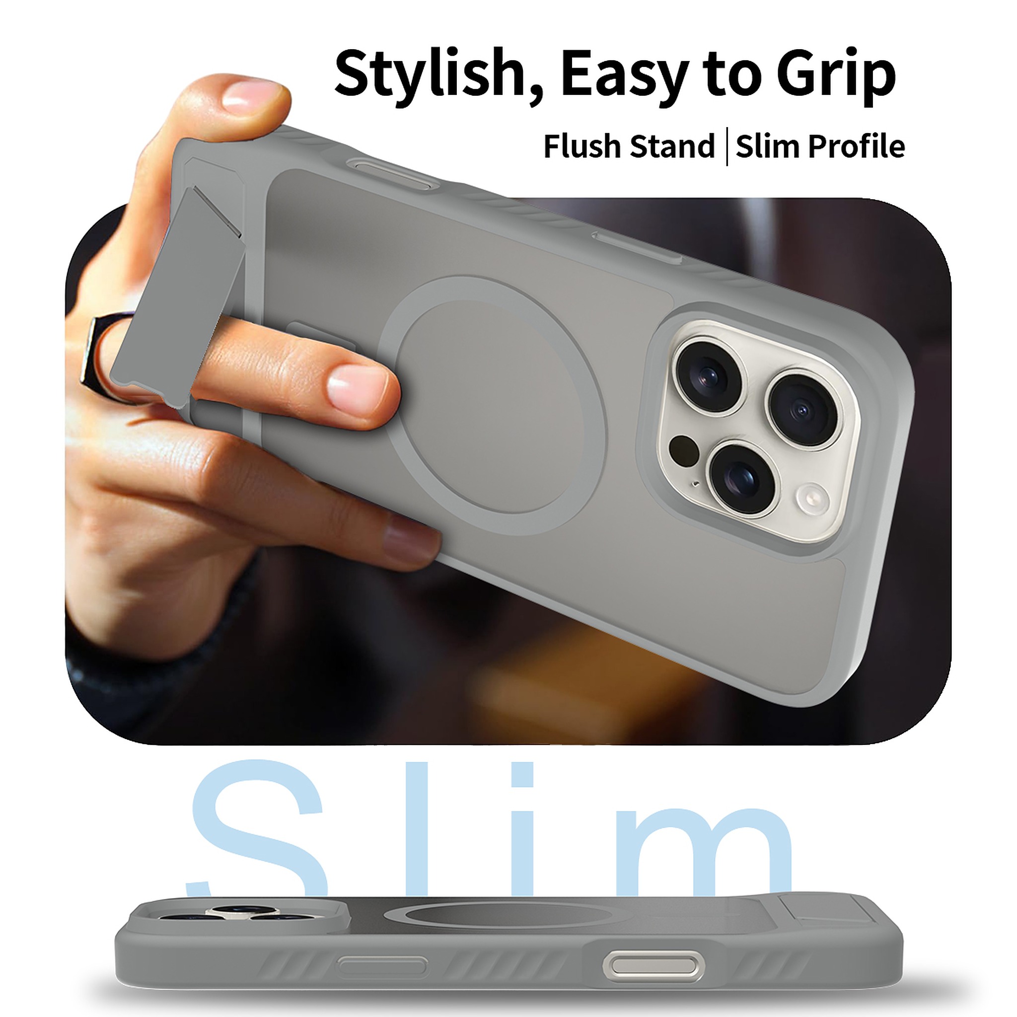 SendaFit Matte 45° Kickstand Case for iPhone 16 Pro Max detail 3